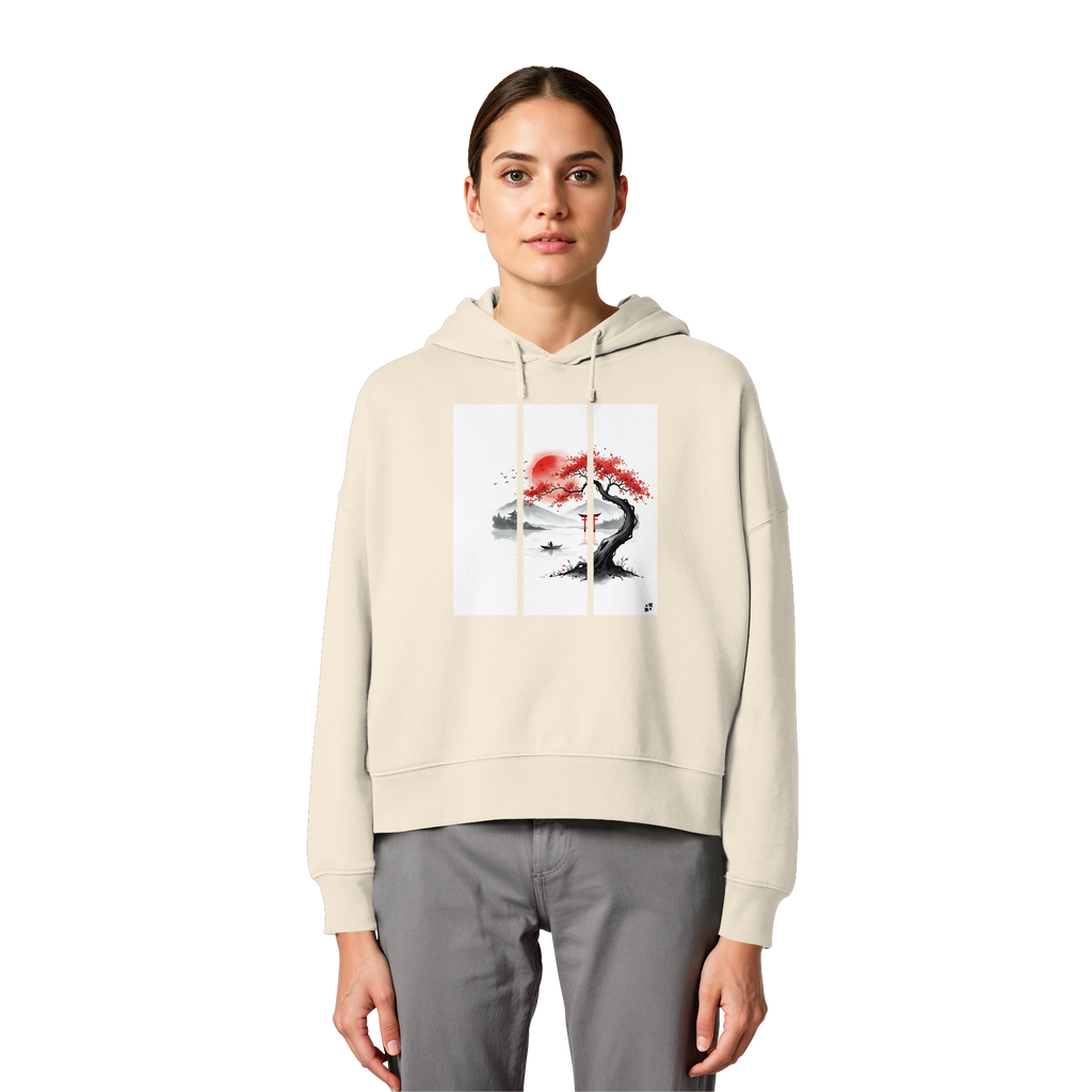 Kirschblüten Vibes - Womens Organic Boxcut Hoodie
