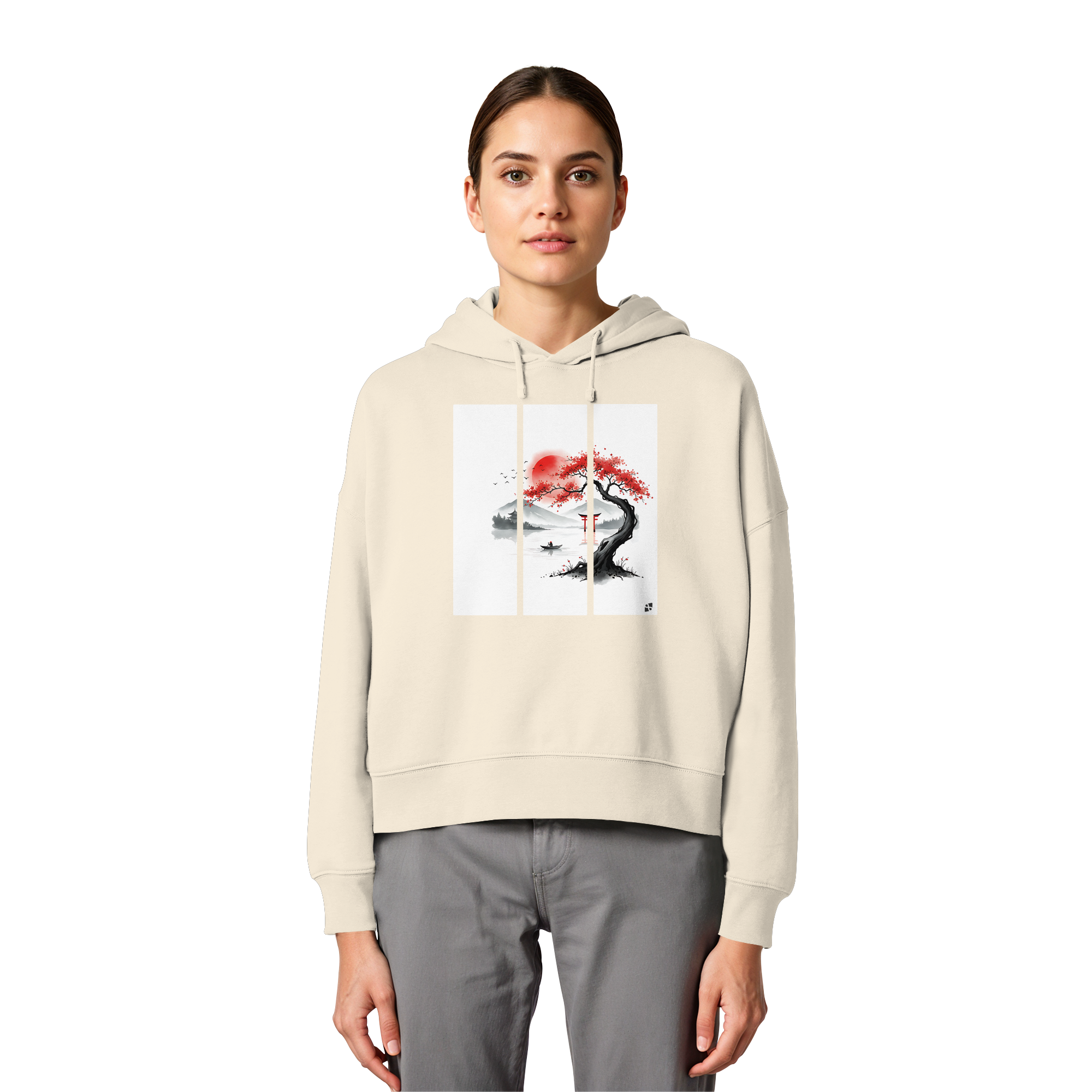 Kirschblüten Vibes - Womens Organic Boxcut Hoodie