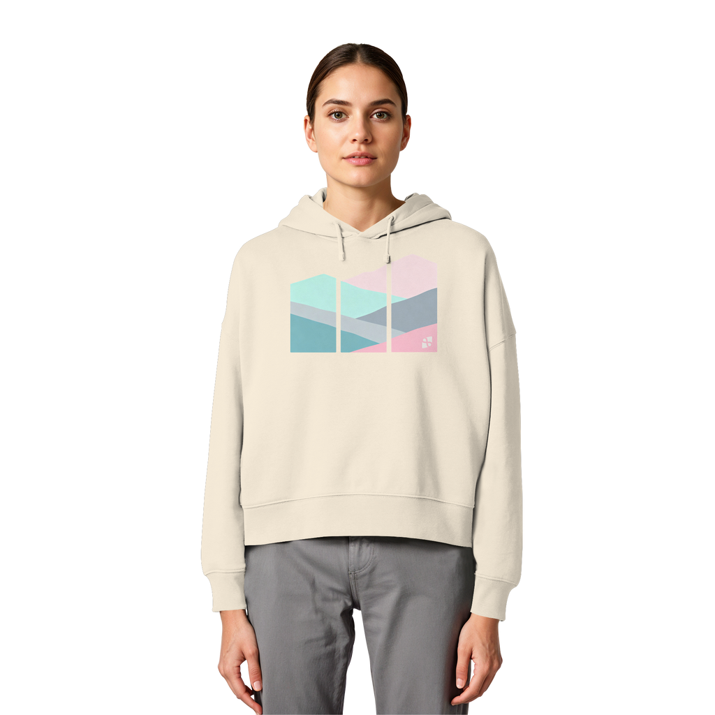 Pastell Mountain - Womens Organic Boxcut Hoodie