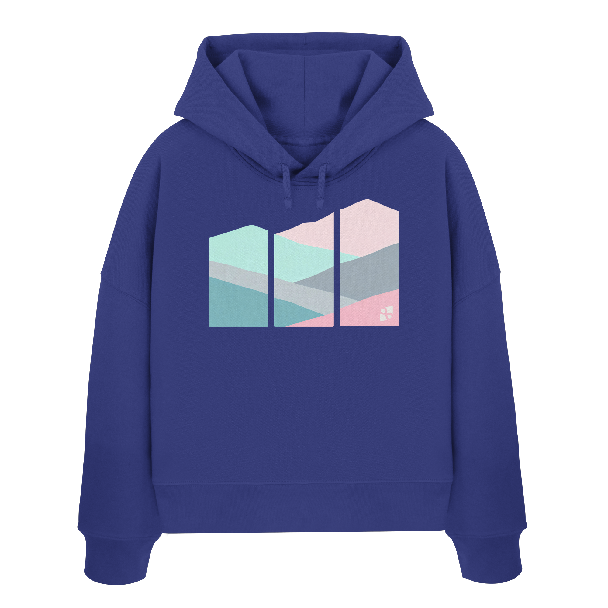 Pastell Mountain - Womens Organic Boxcut Hoodie