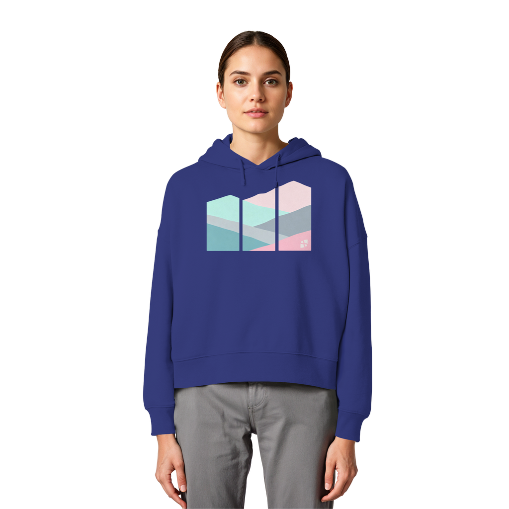 Pastell Mountain - Womens Organic Boxcut Hoodie