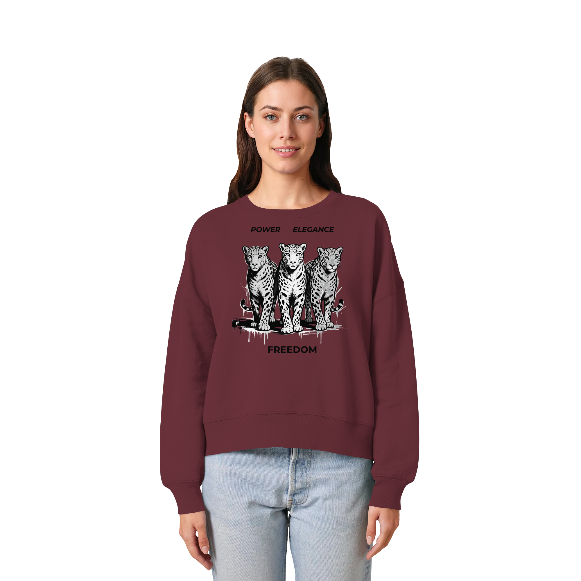 PER Leoparden - Womens Organic Boxcut Sweatshirt