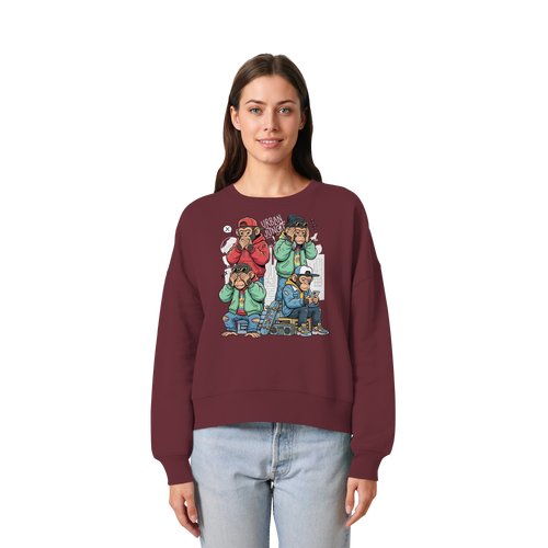 Die vier Stadtaffen - Womens Organic Boxcut Sweatshirt
