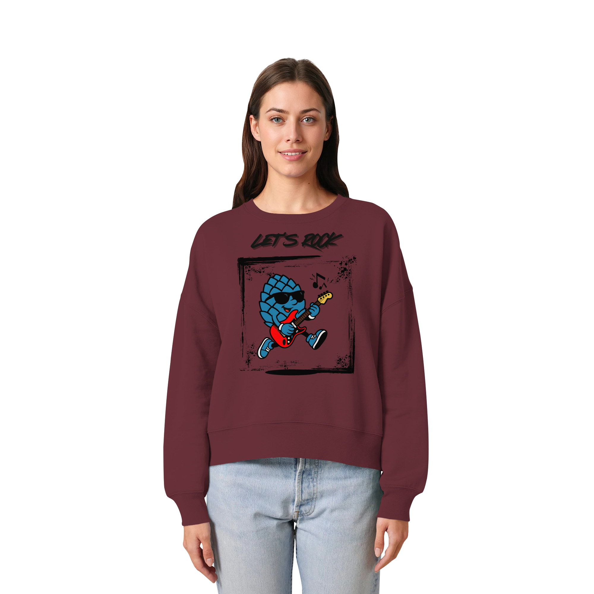 Lets Rock Zirbi - Womens Organic Boxcut Sweatshirt