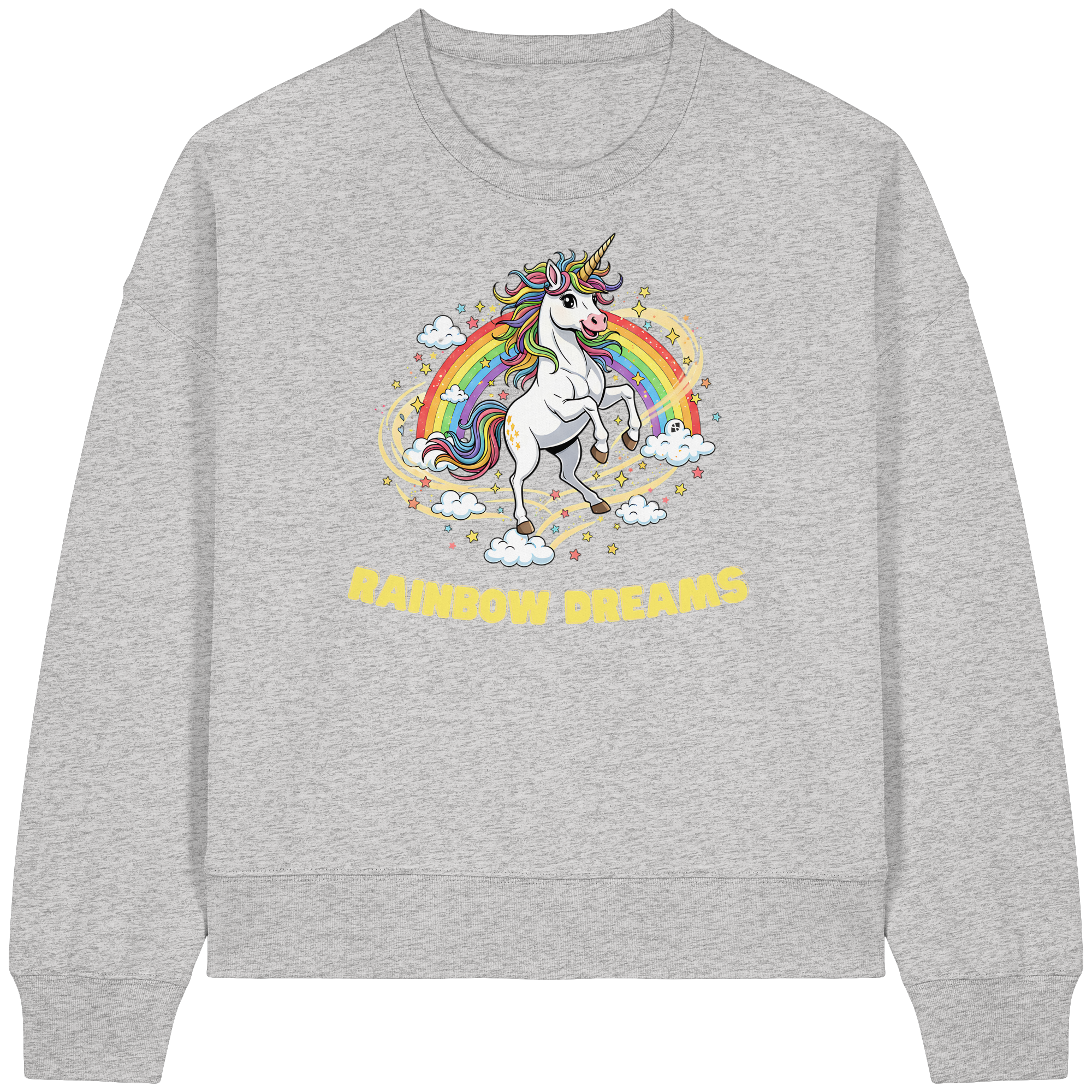 Unicorn Rainbow Dreams - Womens Organic Boxcut Sweatshirt