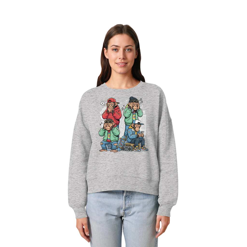Die vier Stadtaffen - Womens Organic Boxcut Sweatshirt