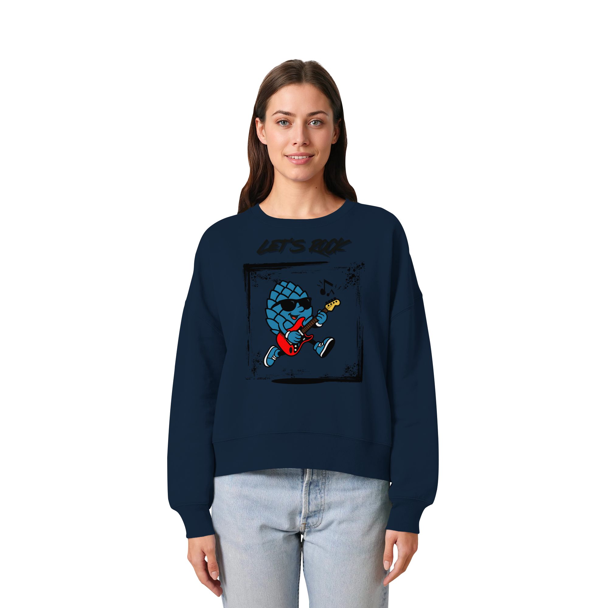 Lets Rock Zirbi - Womens Organic Boxcut Sweatshirt