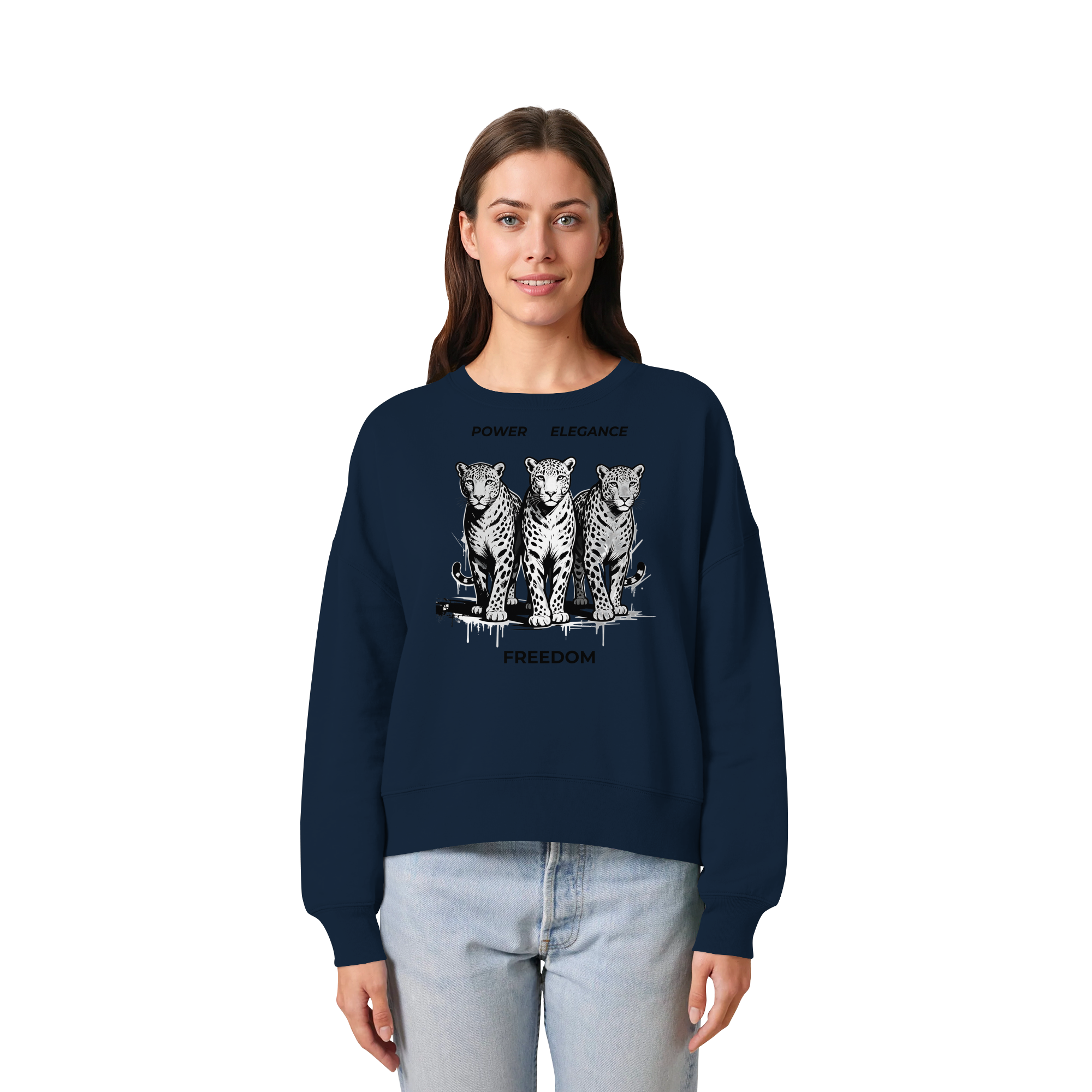 PER Leoparden - Womens Organic Boxcut Sweatshirt