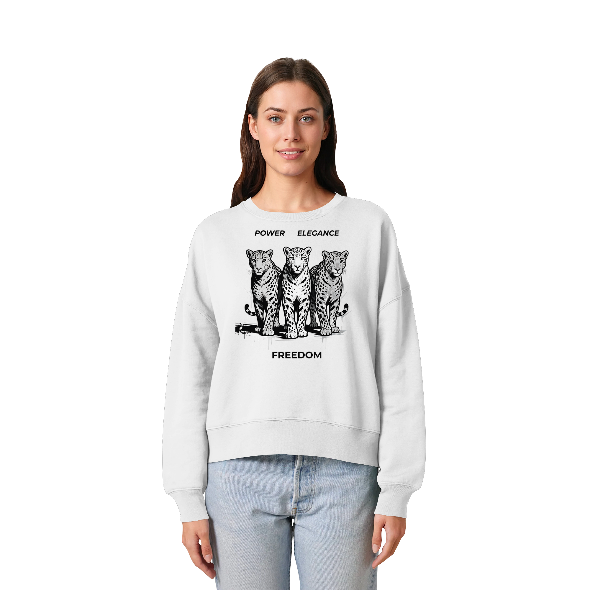 PER Leoparden - Womens Organic Boxcut Sweatshirt