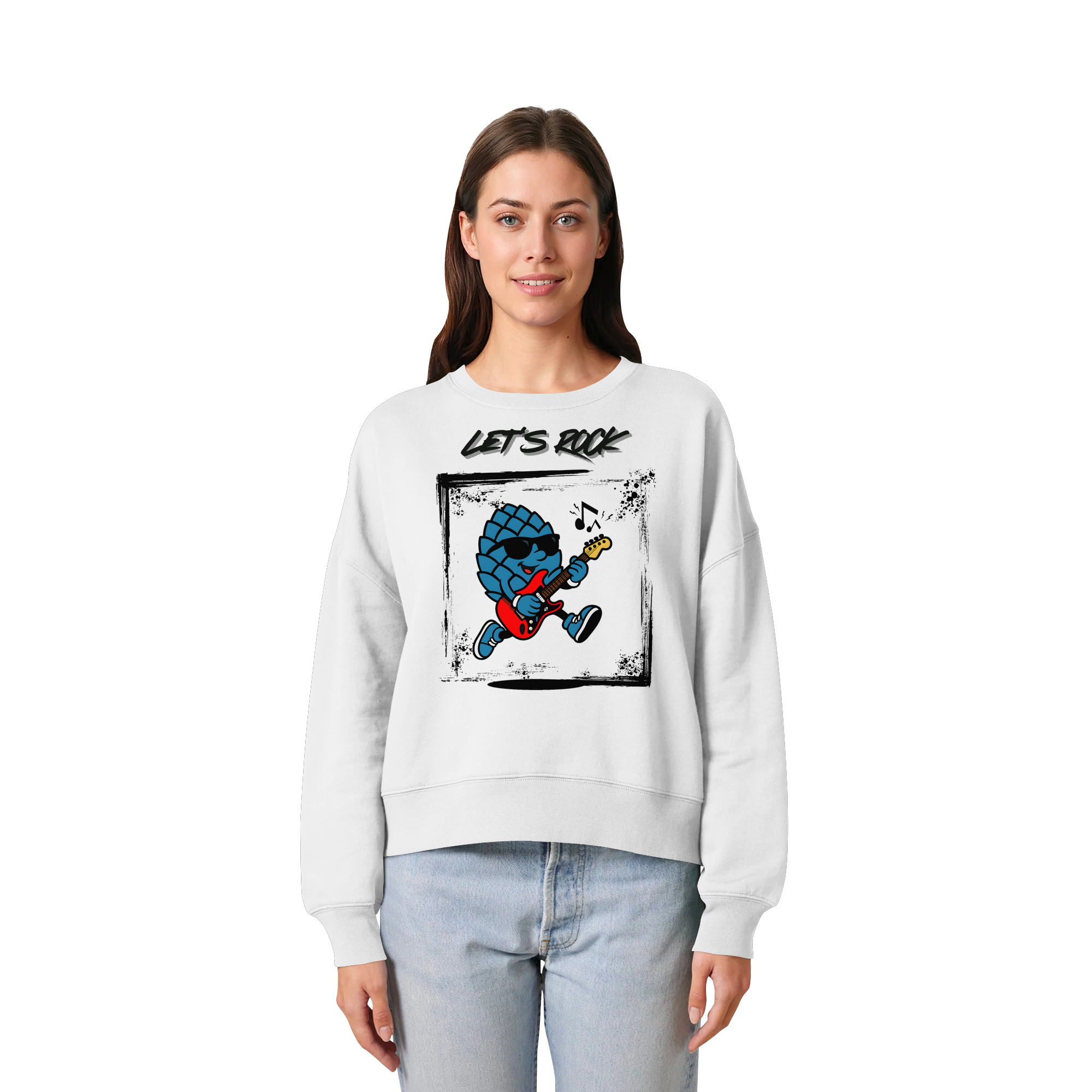 Lets Rock Zirbi - Womens Organic Boxcut Sweatshirt