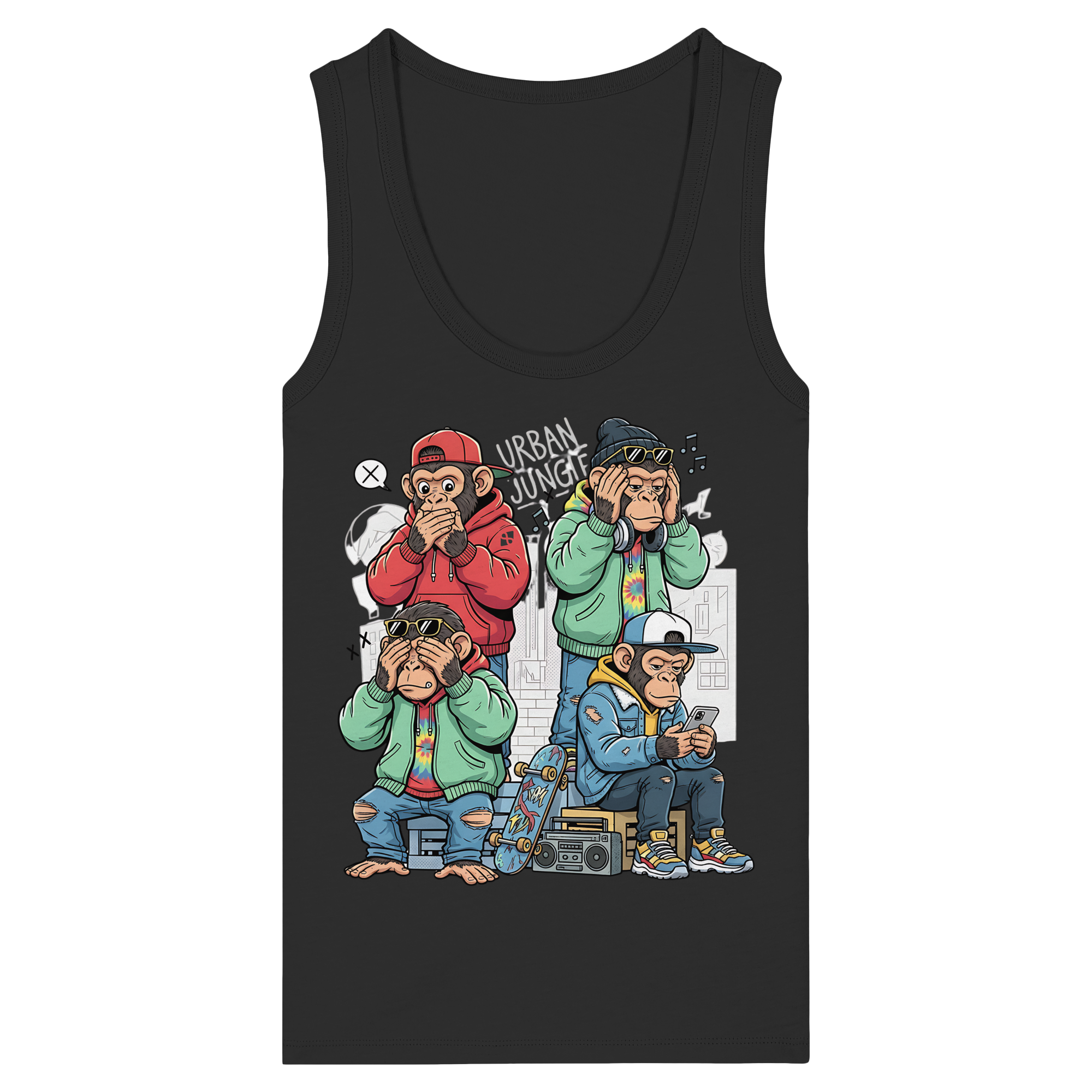 Die vier Stadtaffen - Womens Organic Fitted Tank Top