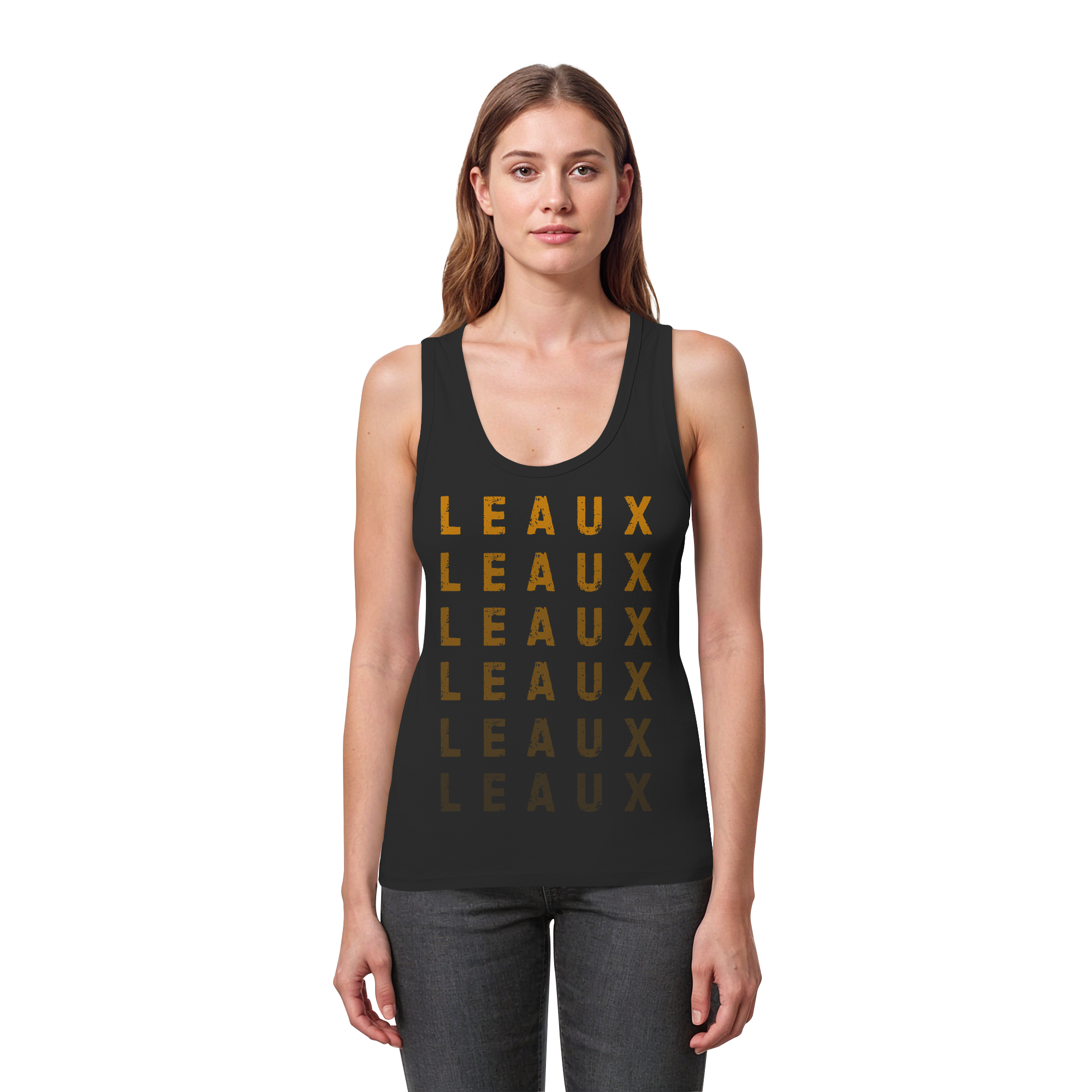 LEAUX classic orange - Womens Organic Fitted Tank Top