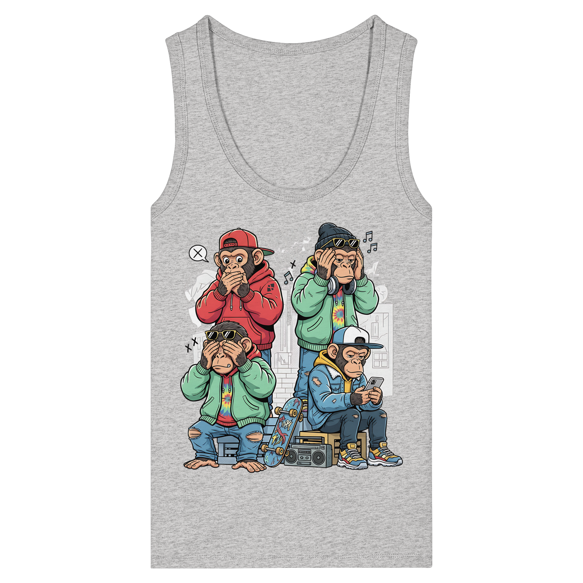 Die vier Stadtaffen - Womens Organic Fitted Tank Top