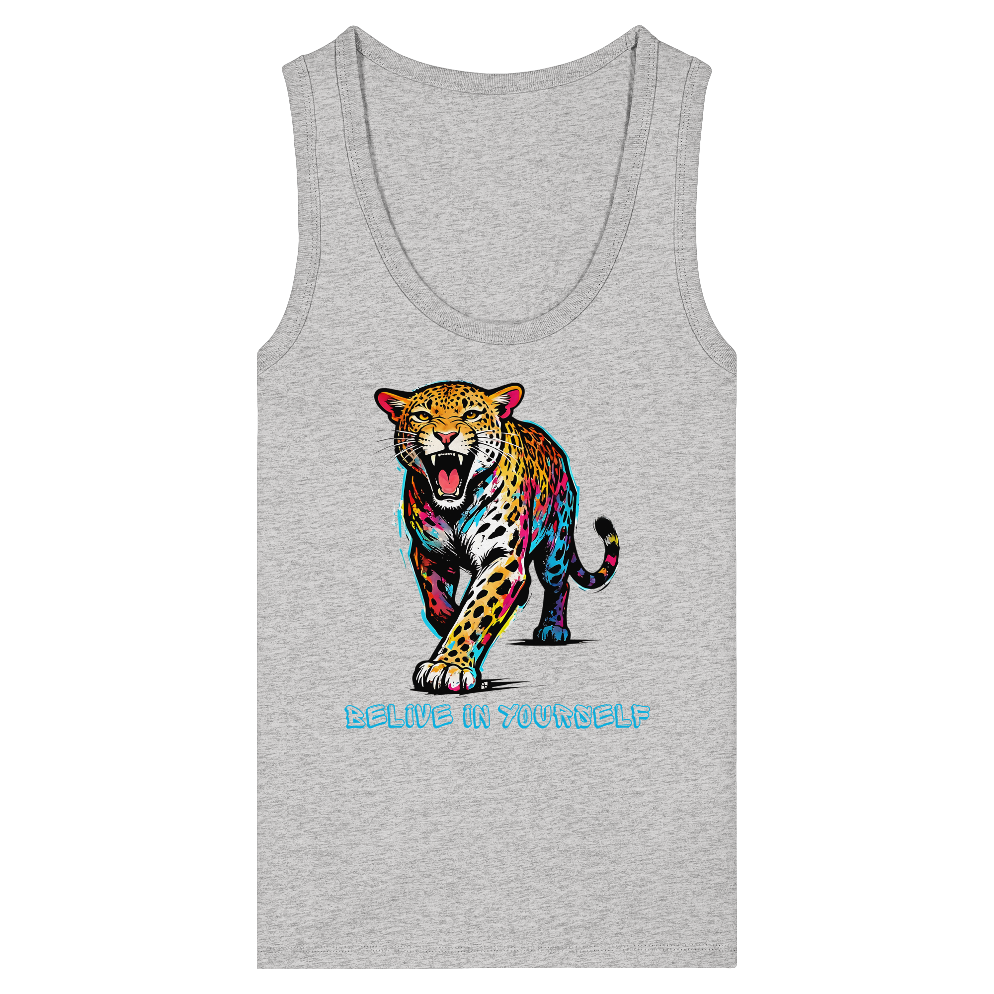 BIY Leopard - Womens Organic Fitted Tank Top