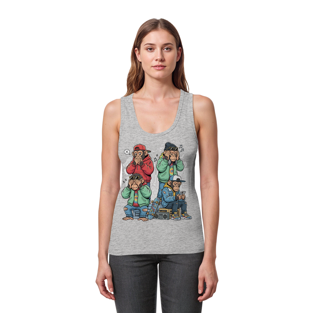 Die vier Stadtaffen - Womens Organic Fitted Tank Top