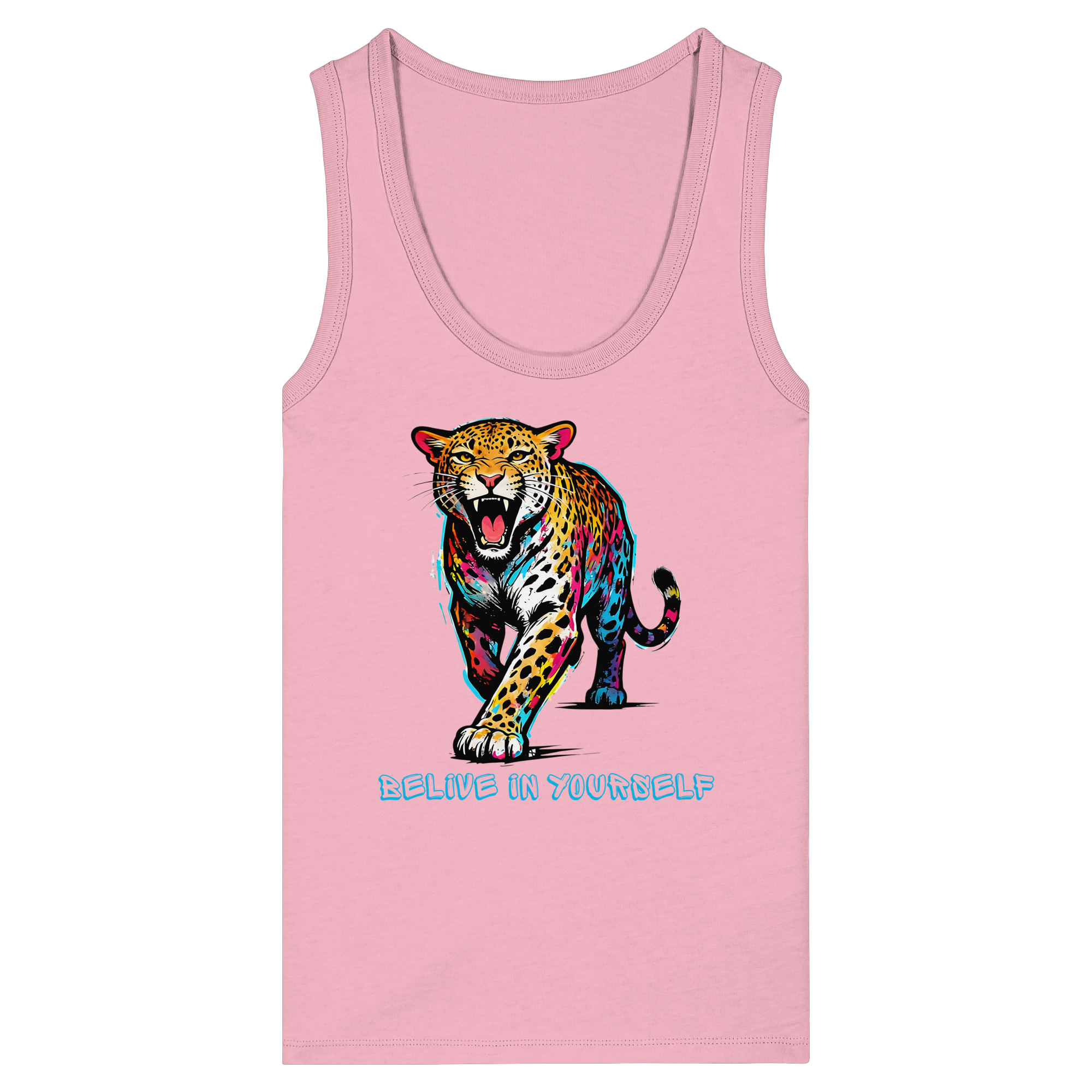 BIY Leopard - Womens Organic Fitted Tank Top
