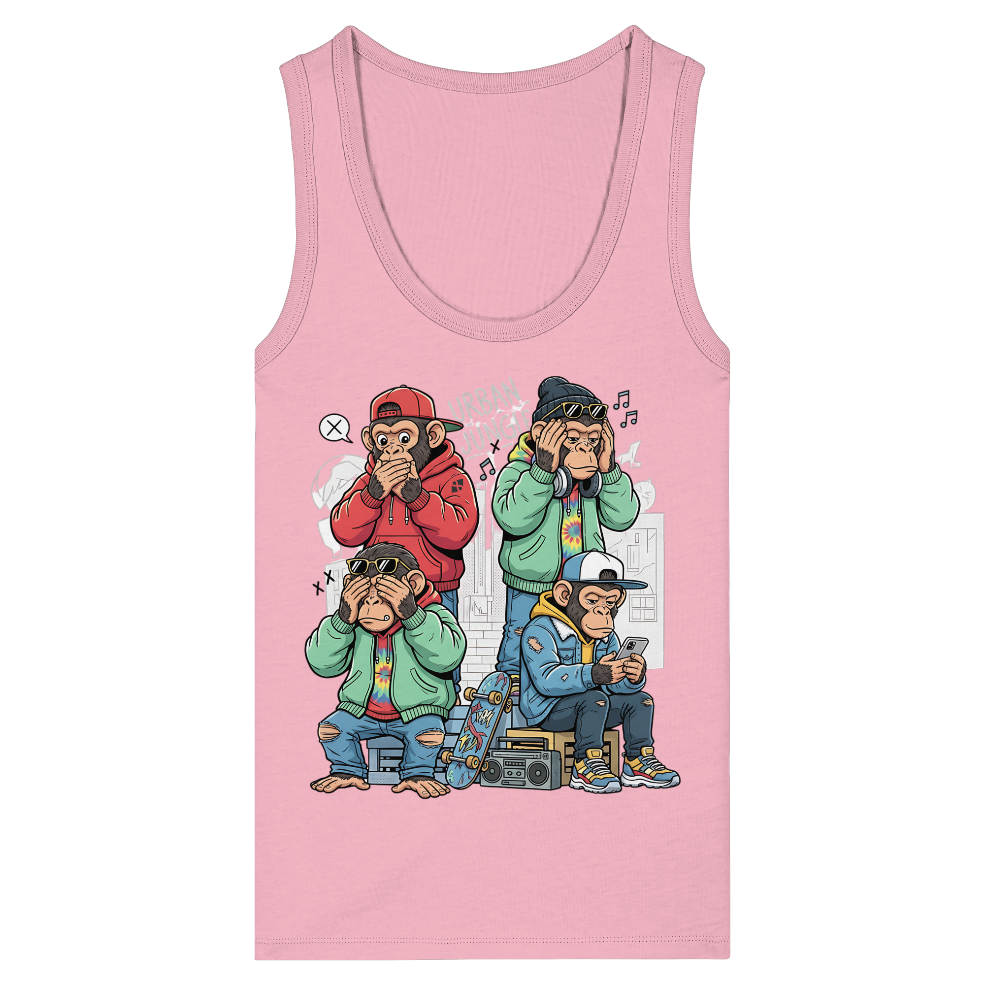 Die vier Stadtaffen - Womens Organic Fitted Tank Top