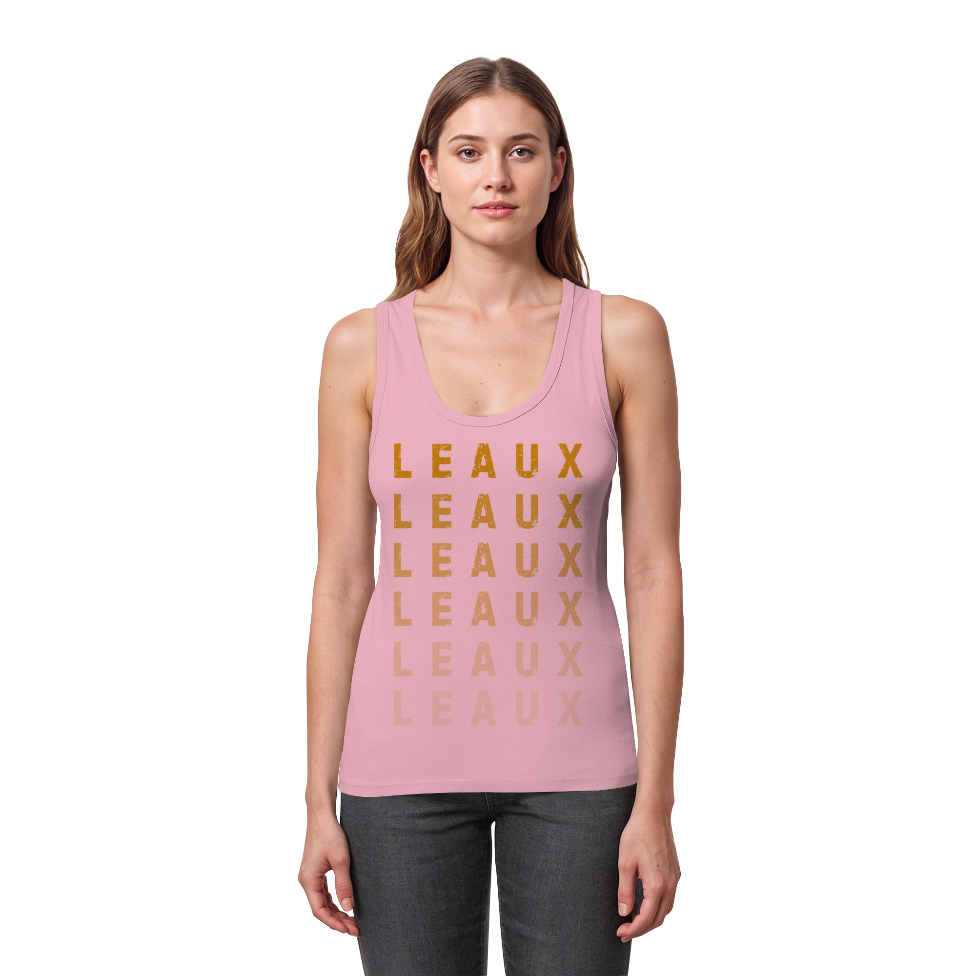 LEAUX classic orange - Womens Organic Fitted Tank Top