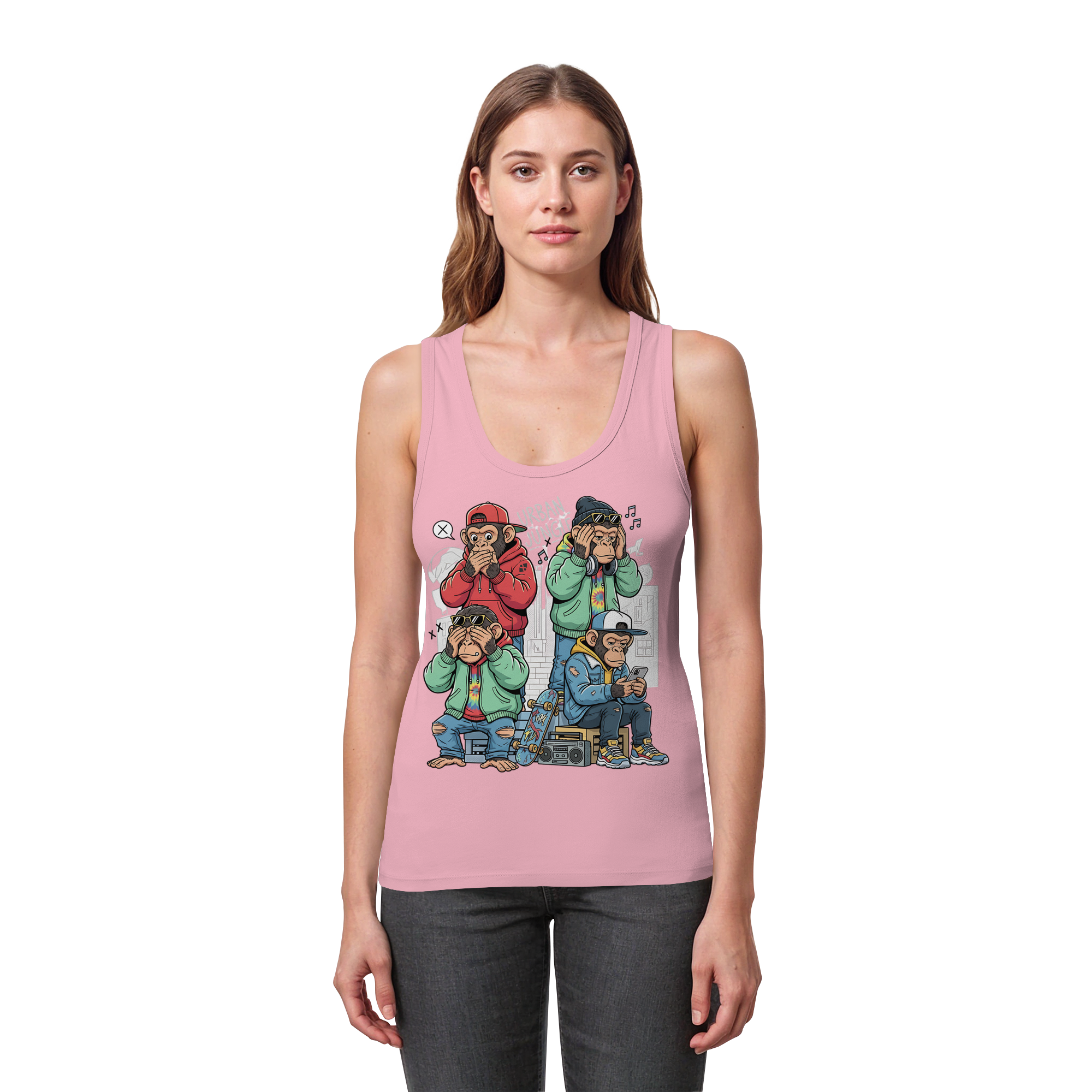 Die vier Stadtaffen - Womens Organic Fitted Tank Top