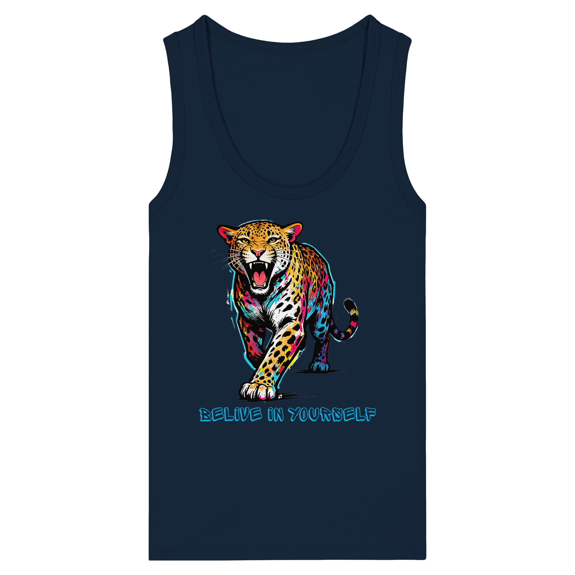 BIY Leopard - Womens Organic Fitted Tank Top