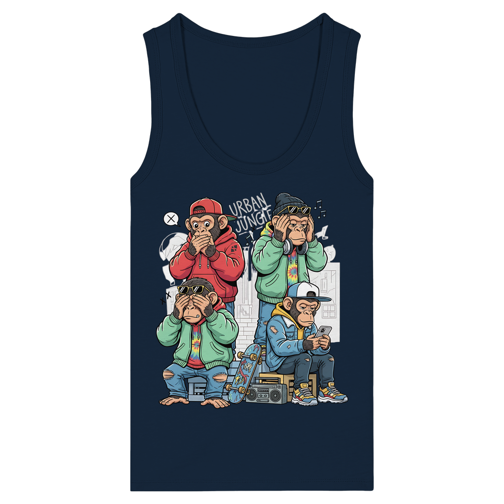 Die vier Stadtaffen - Womens Organic Fitted Tank Top