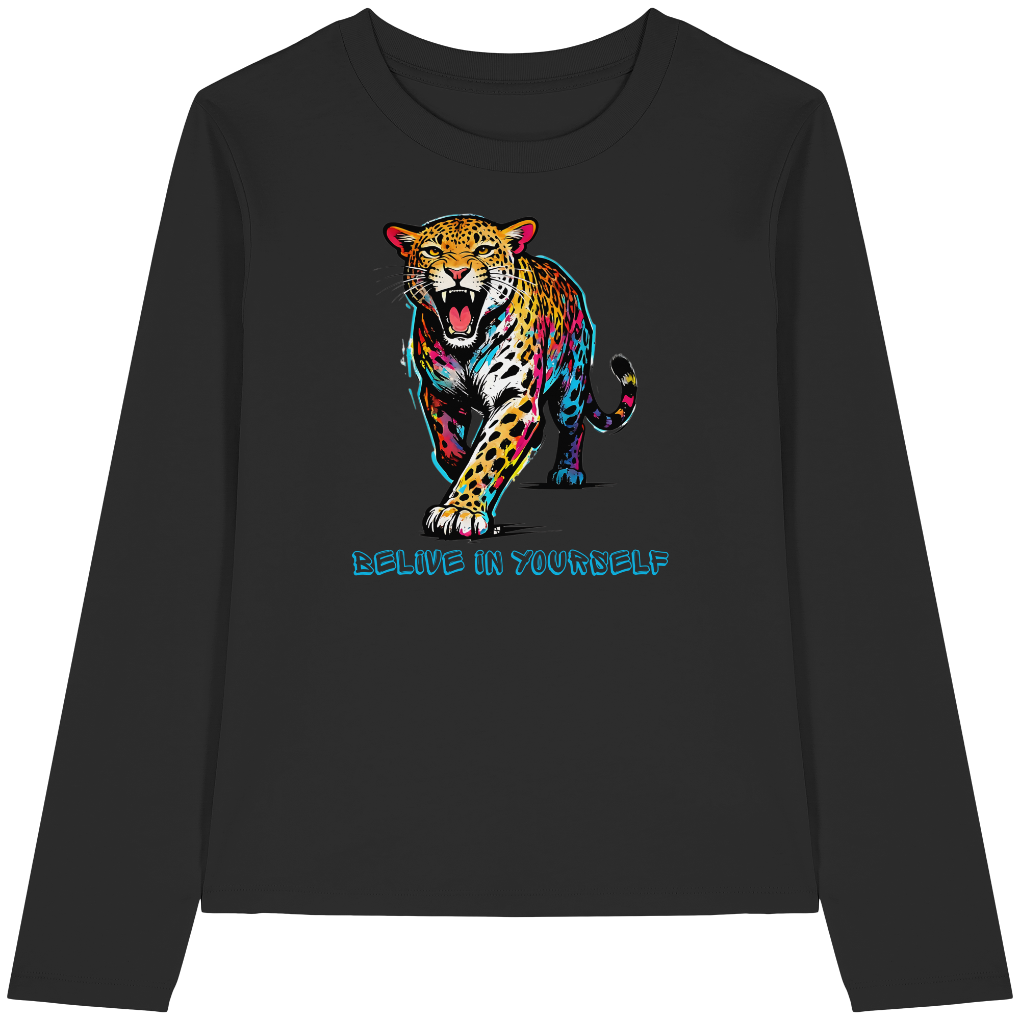 BIY Leopard - Womens Organic Longsleeve T-Shirt