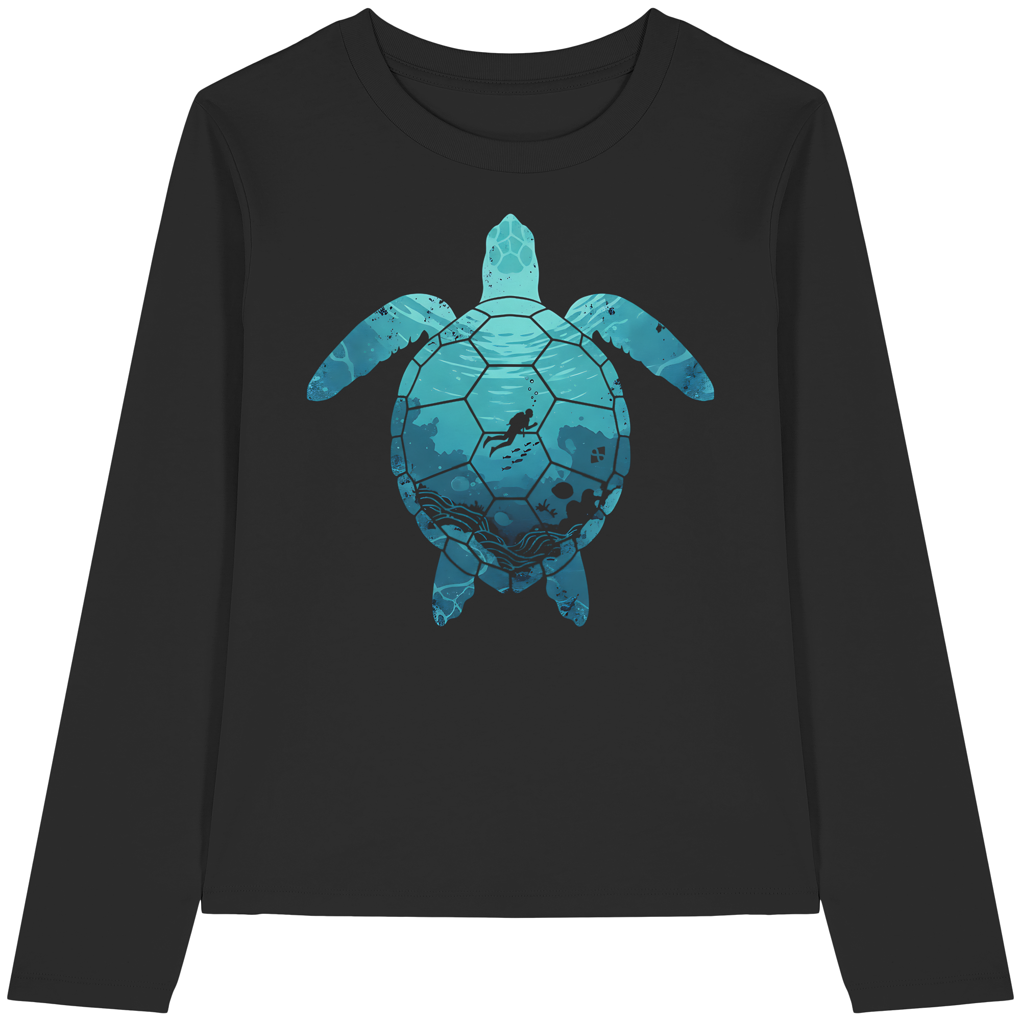 Deep Sea Turtle - Womens Organic Longsleeve T-Shirt