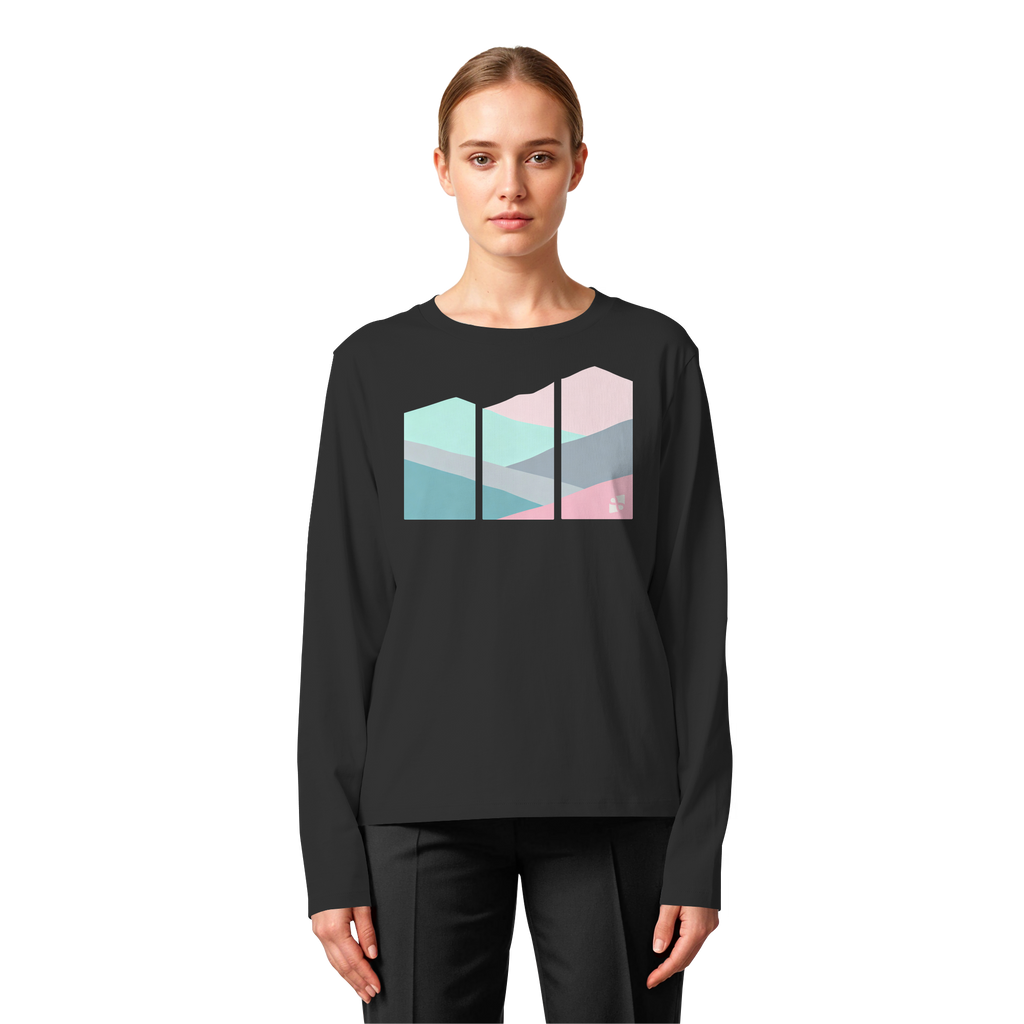 Pastell Mountain - Womens Organic Longsleeve T-Shirt