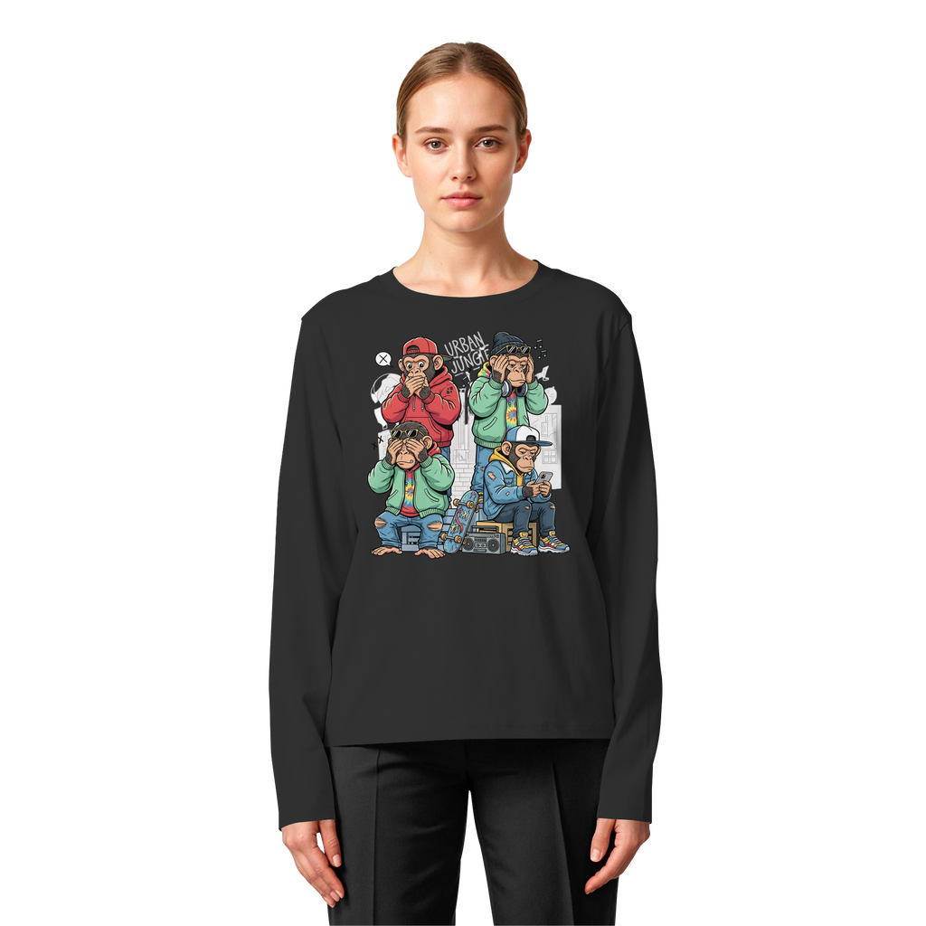 Die vier Stadtaffen - Womens Organic Longsleeve T-Shirt