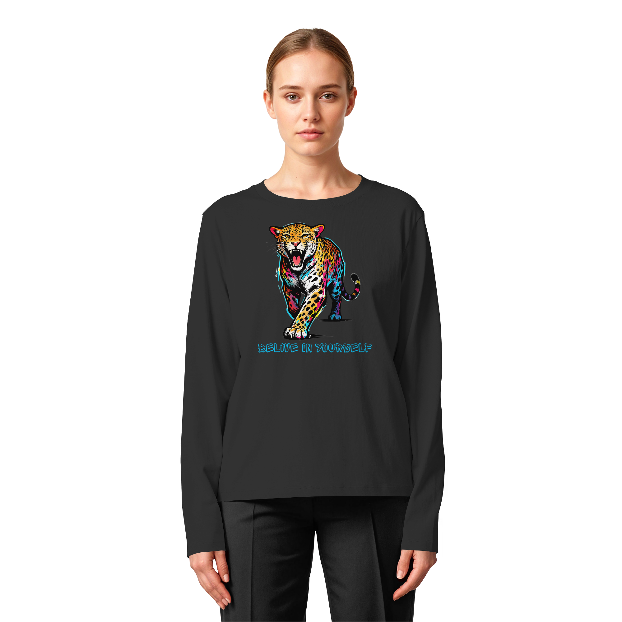 BIY Leopard - Womens Organic Longsleeve T-Shirt