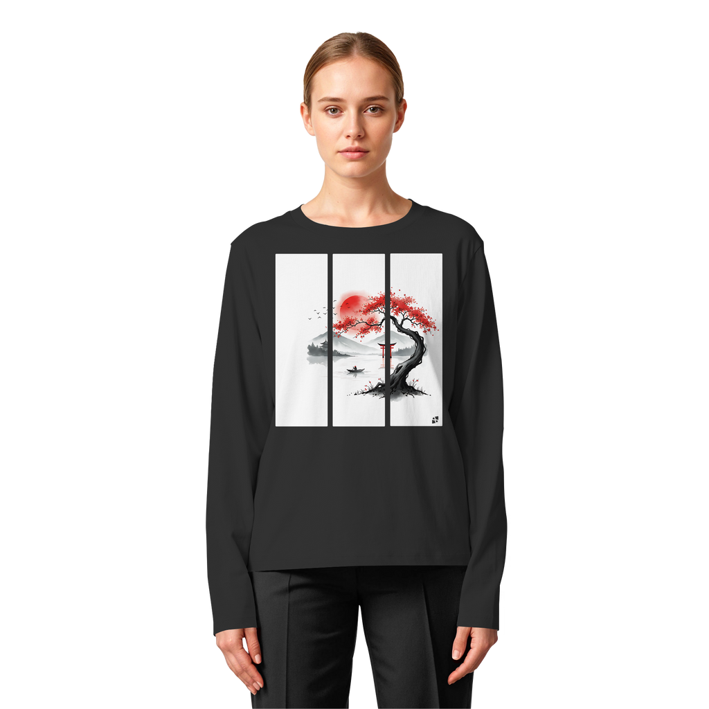 Kirschblüten Vibes - Womens Organic Longsleeve T-Shirt