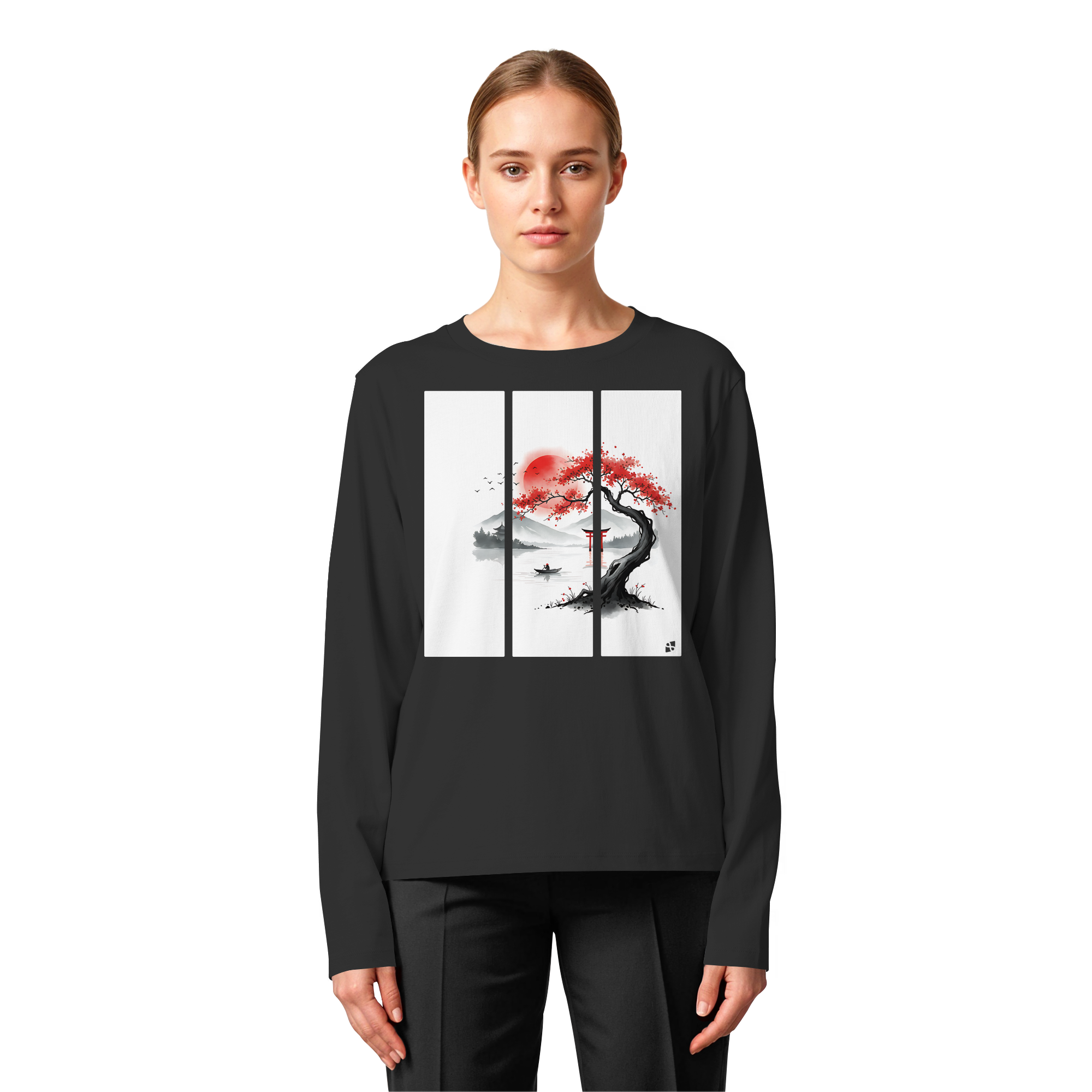 Kirschblüten Vibes - Womens Organic Longsleeve T-Shirt