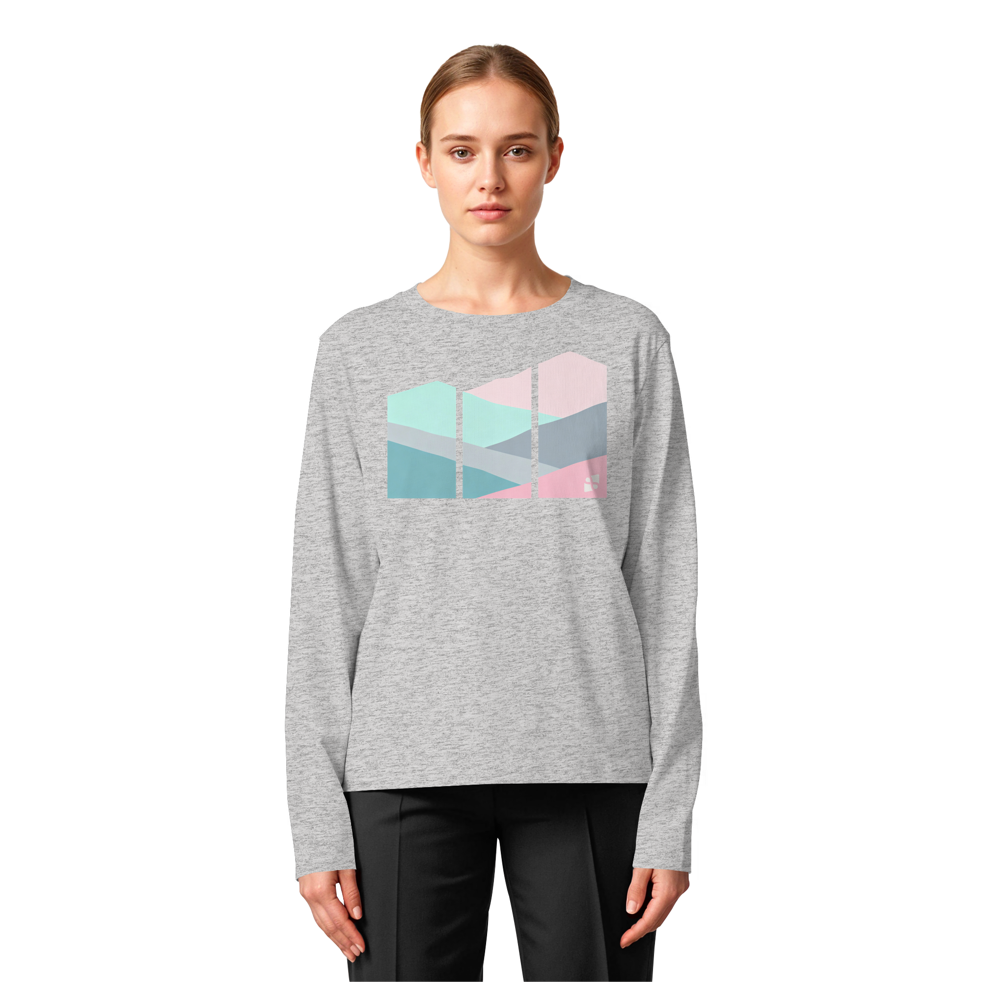 Pastell Mountain - Womens Organic Longsleeve T-Shirt