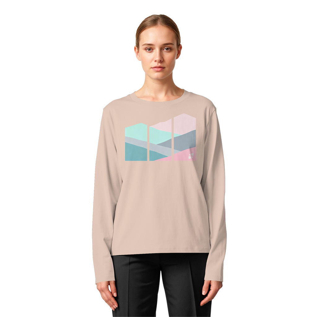 Pastell Mountain - Womens Organic Longsleeve T-Shirt