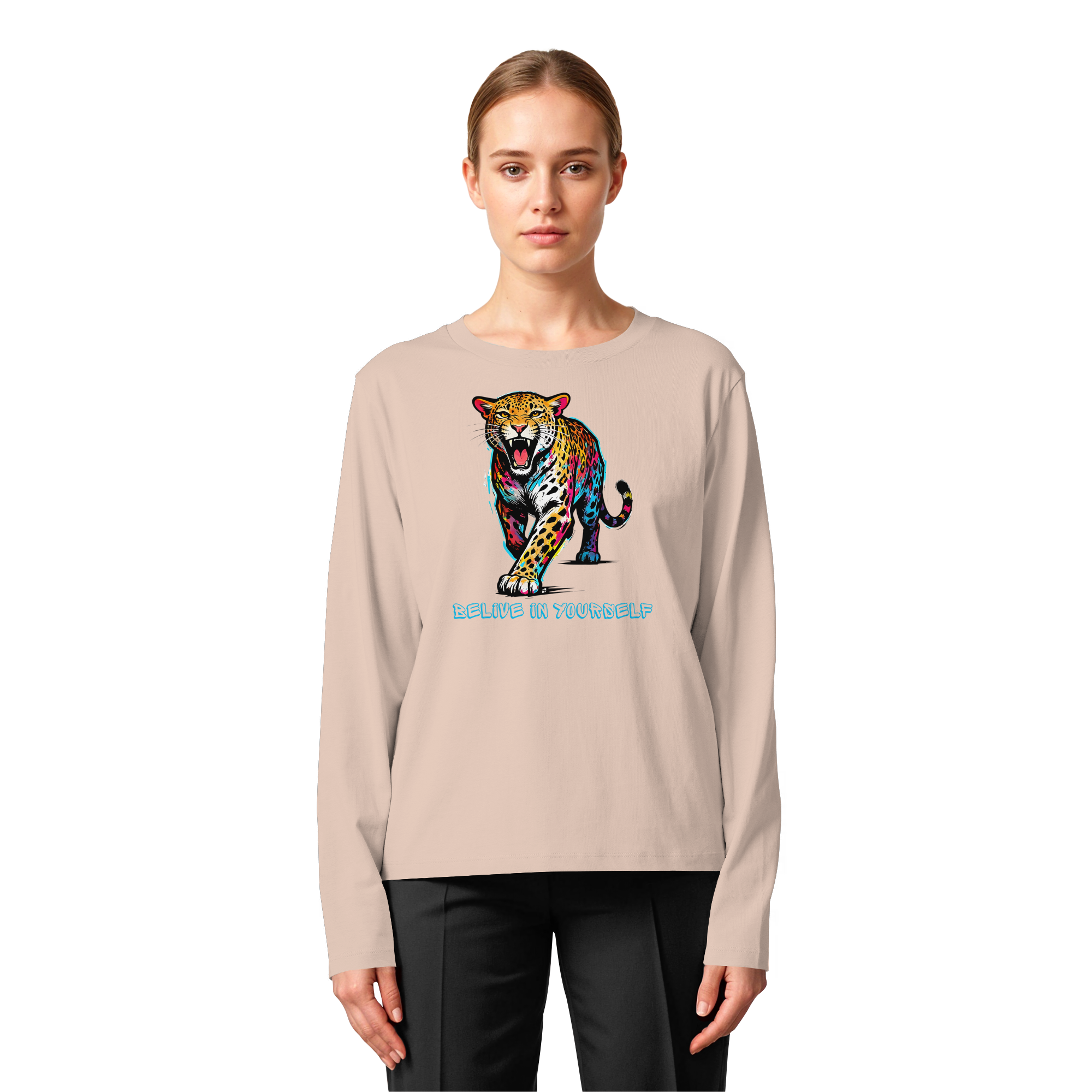 BIY Leopard - Womens Organic Longsleeve T-Shirt
