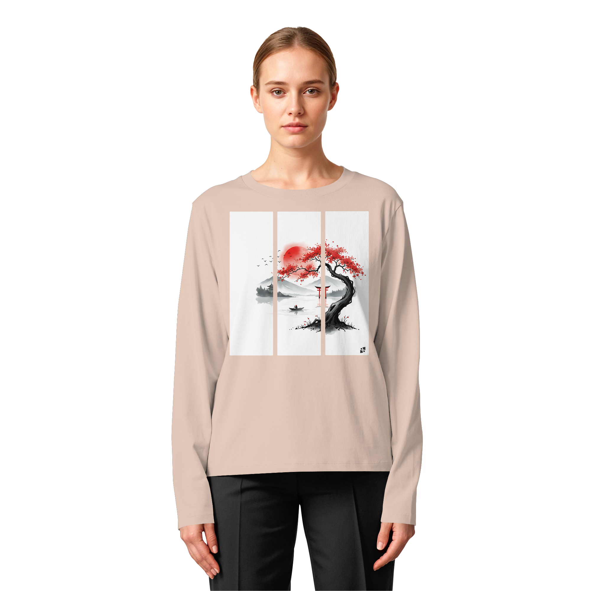 Kirschblüten Vibes - Womens Organic Longsleeve T-Shirt