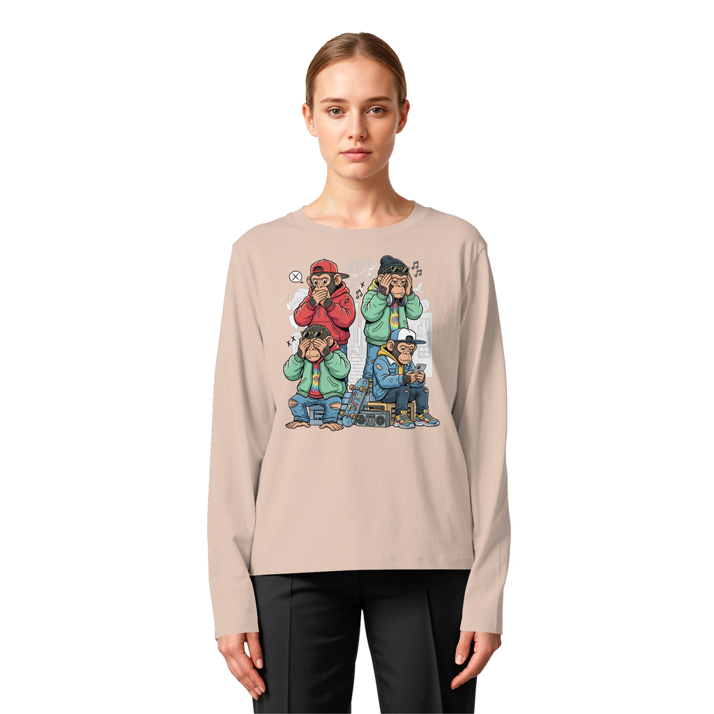Die vier Stadtaffen - Womens Organic Longsleeve T-Shirt