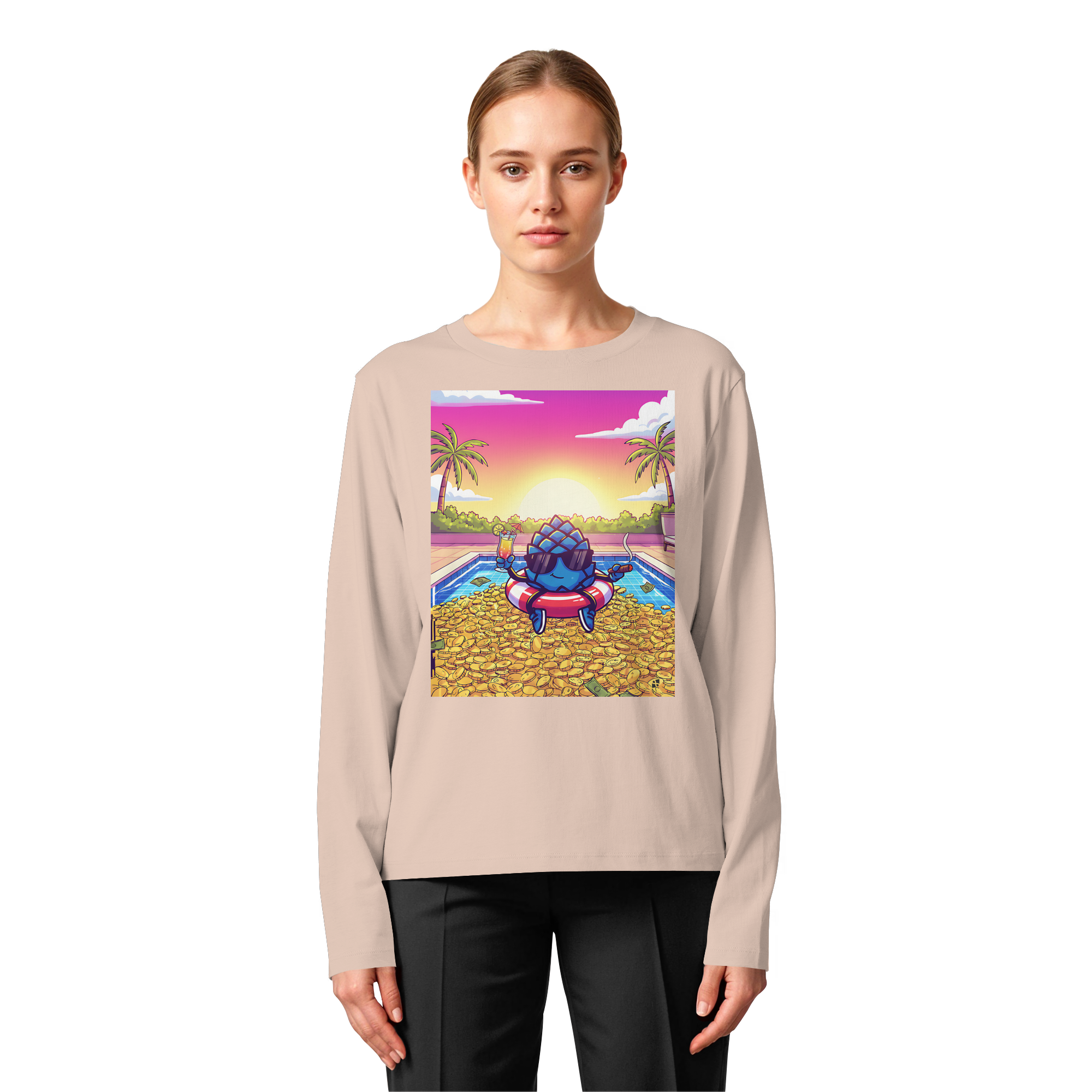 Zirbinator Money & Gold - Womens Organic Longsleeve T-Shirt