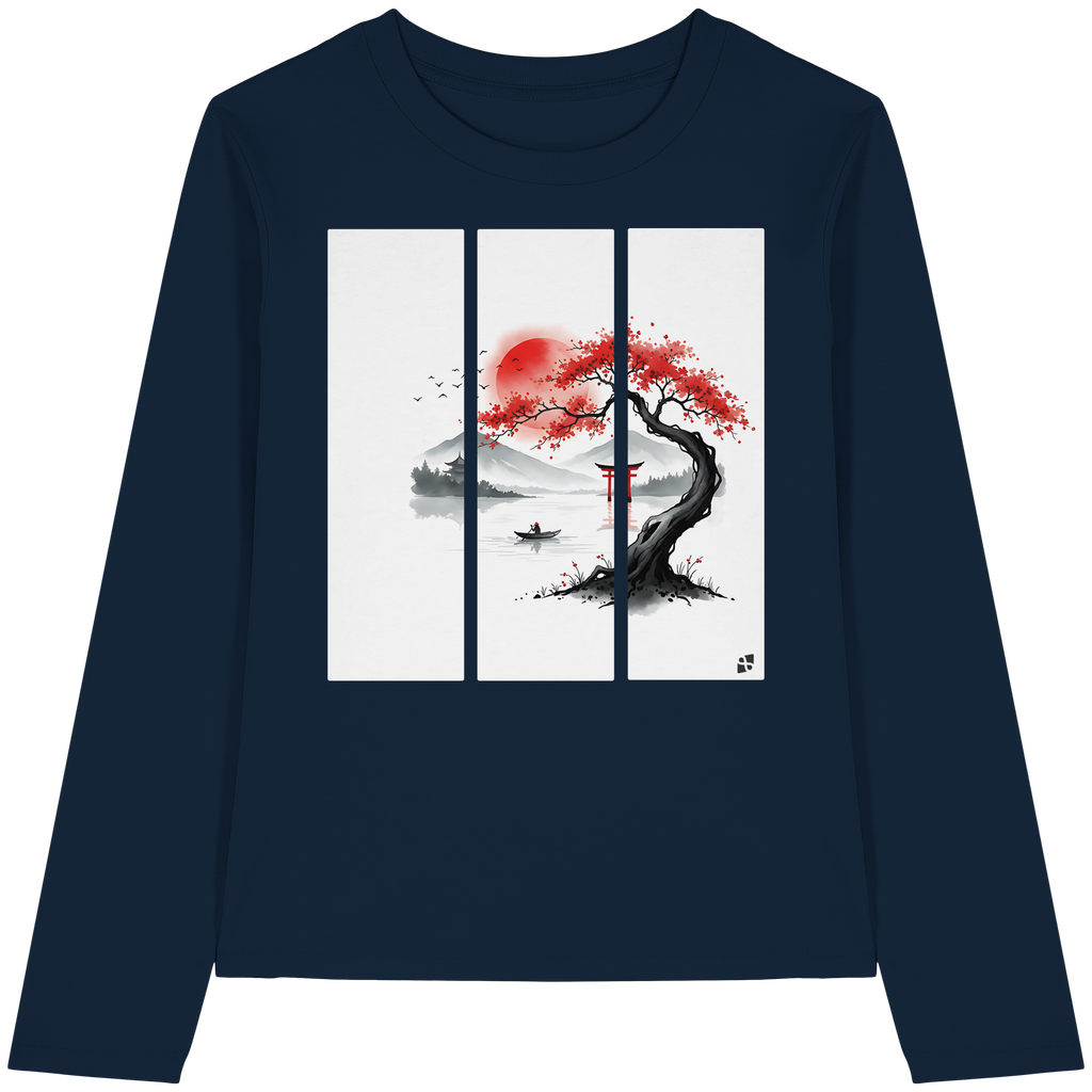 Kirschblüten Vibes - Womens Organic Longsleeve T-Shirt