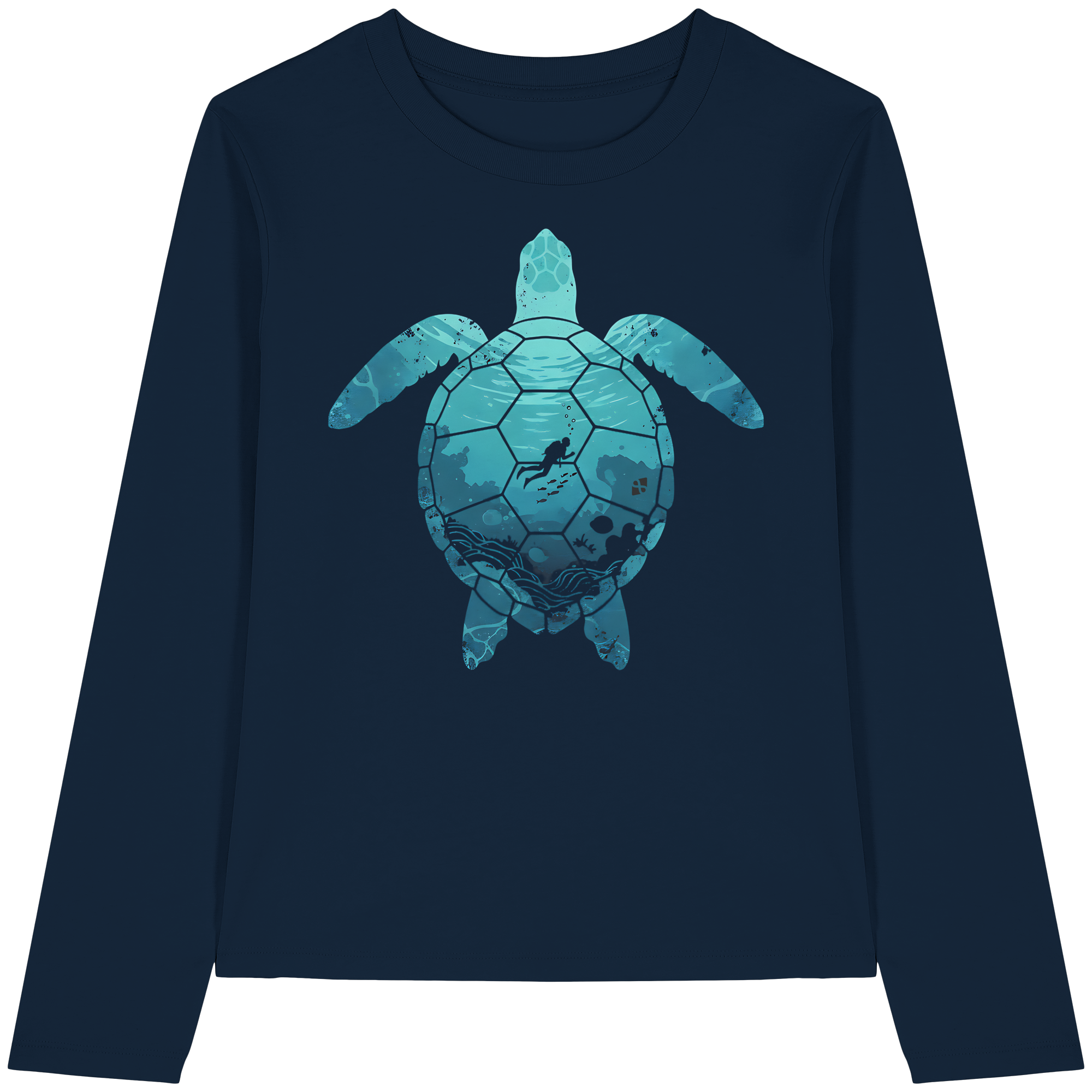 Deep Sea Turtle - Womens Organic Longsleeve T-Shirt