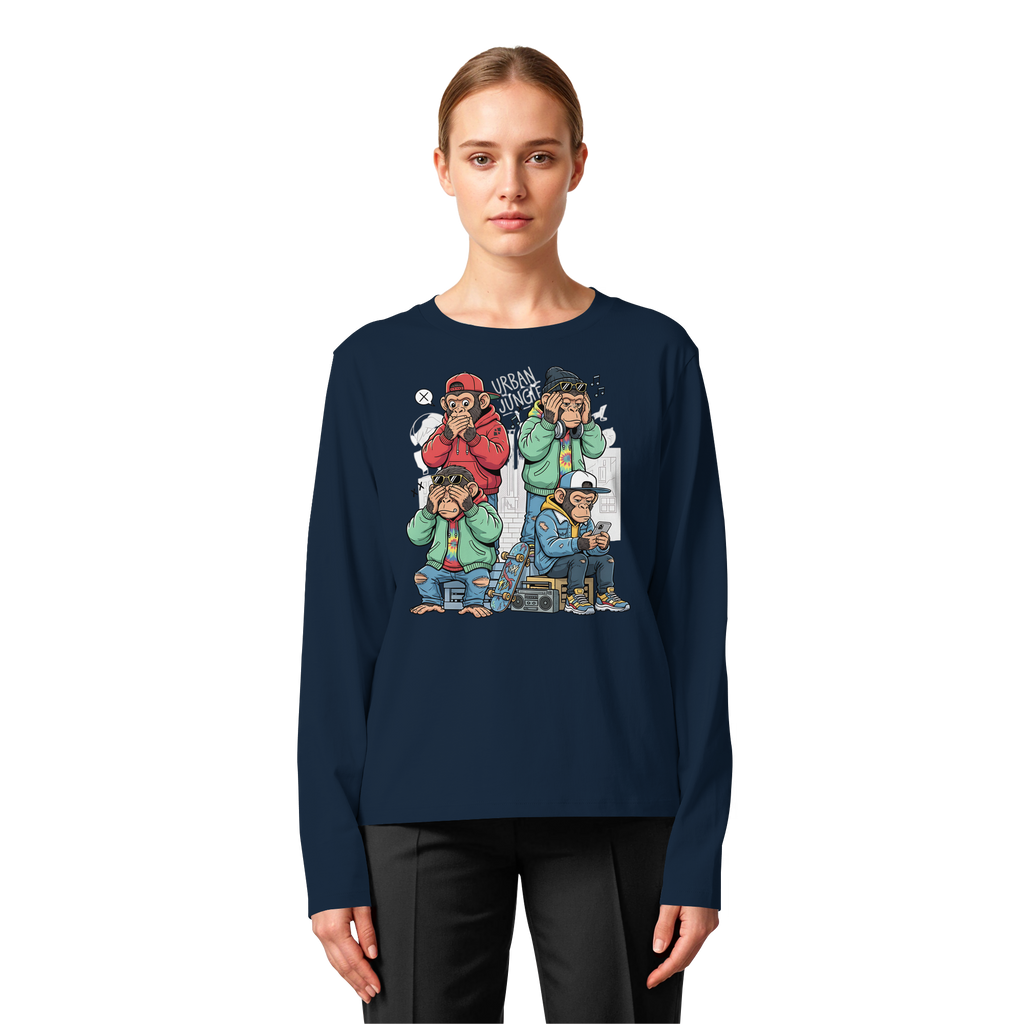 Die vier Stadtaffen - Womens Organic Longsleeve T-Shirt