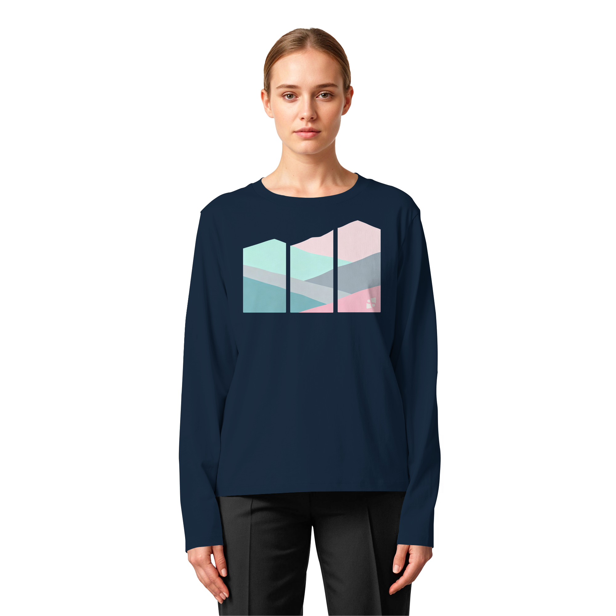 Pastell Mountain - Womens Organic Longsleeve T-Shirt