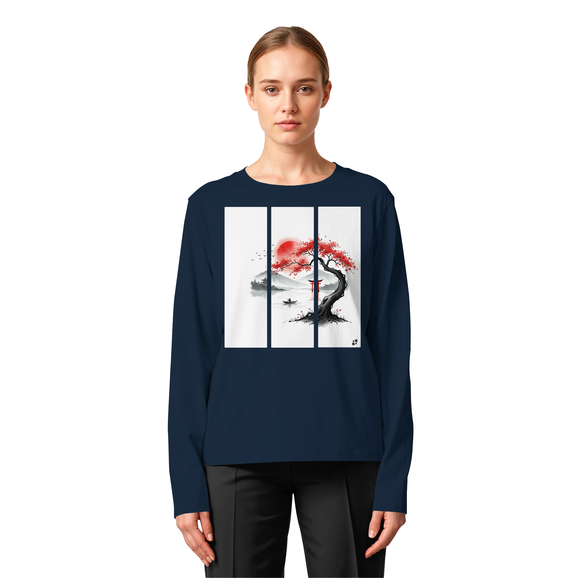 Kirschblüten Vibes - Womens Organic Longsleeve T-Shirt