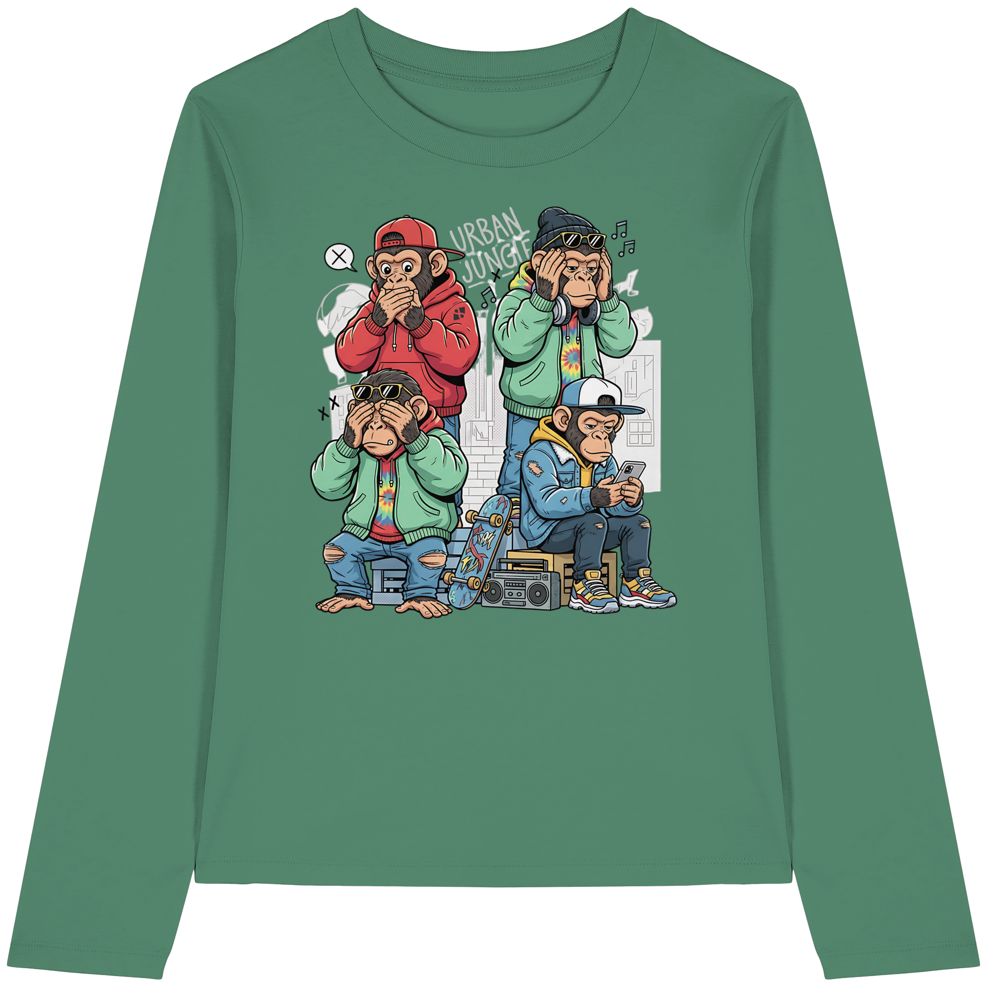 Die vier Stadtaffen - Womens Organic Longsleeve T-Shirt