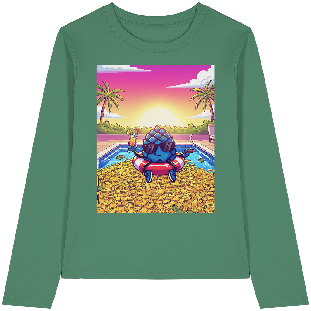 Zirbinator Money & Gold - Womens Organic Longsleeve T-Shirt
