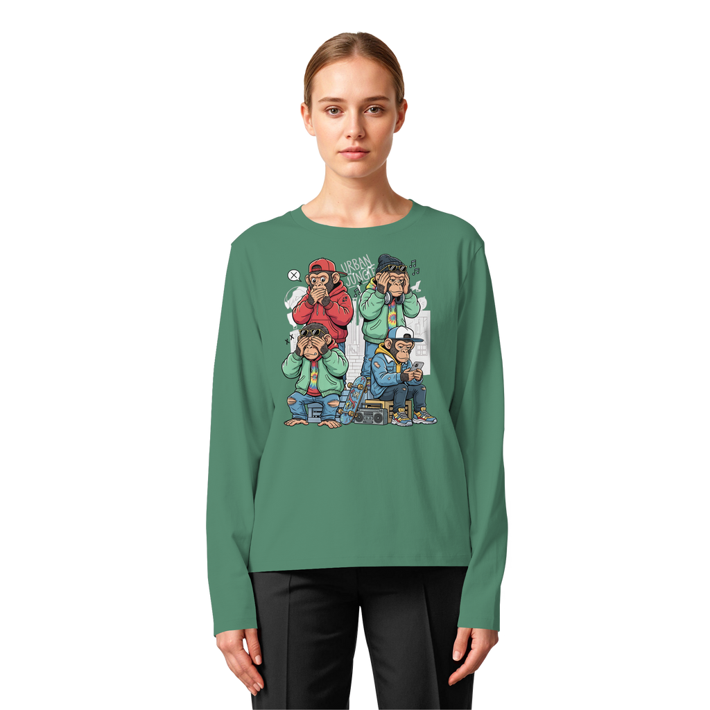 Die vier Stadtaffen - Womens Organic Longsleeve T-Shirt