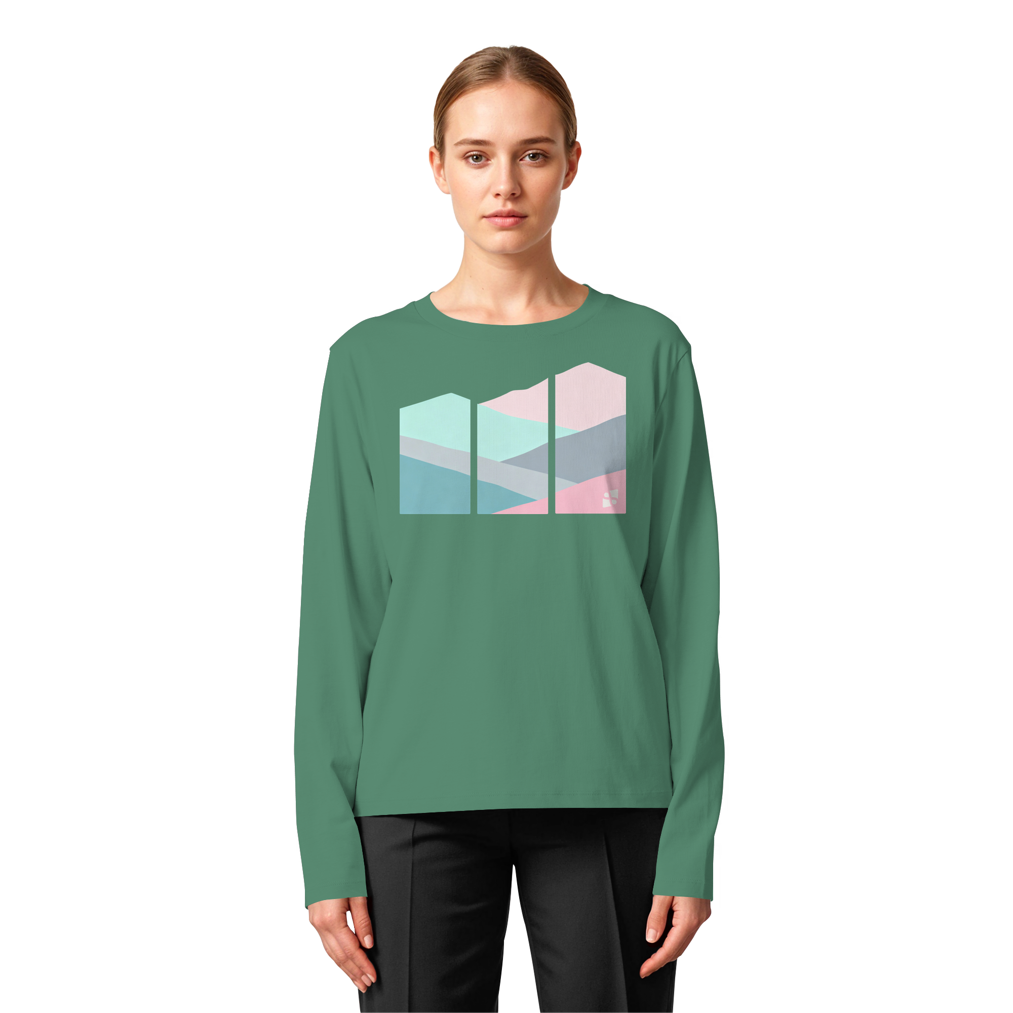 Pastell Mountain - Womens Organic Longsleeve T-Shirt