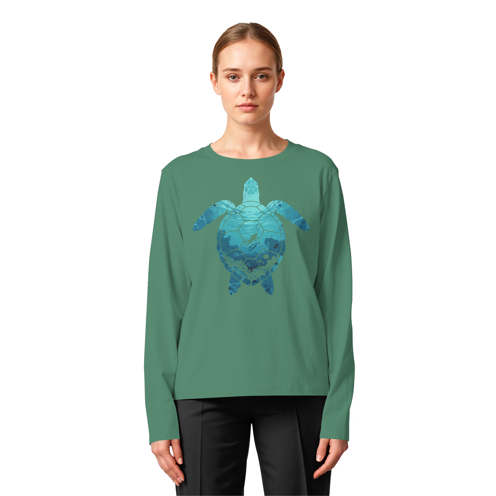 Deep Sea Turtle - Womens Organic Longsleeve T-Shirt