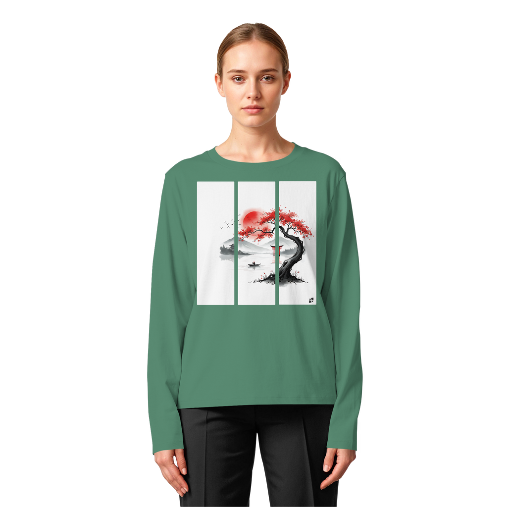 Kirschblüten Vibes - Womens Organic Longsleeve T-Shirt