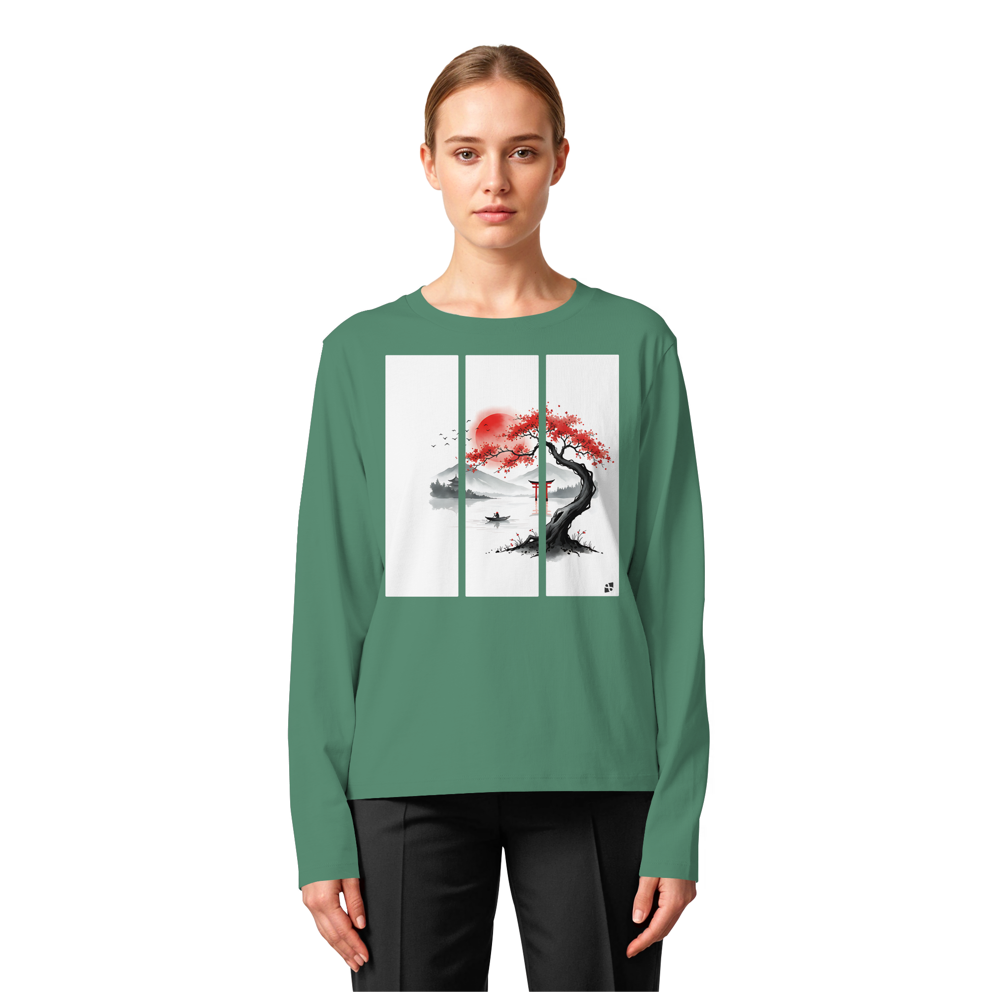 Kirschblüten Vibes - Womens Organic Longsleeve T-Shirt